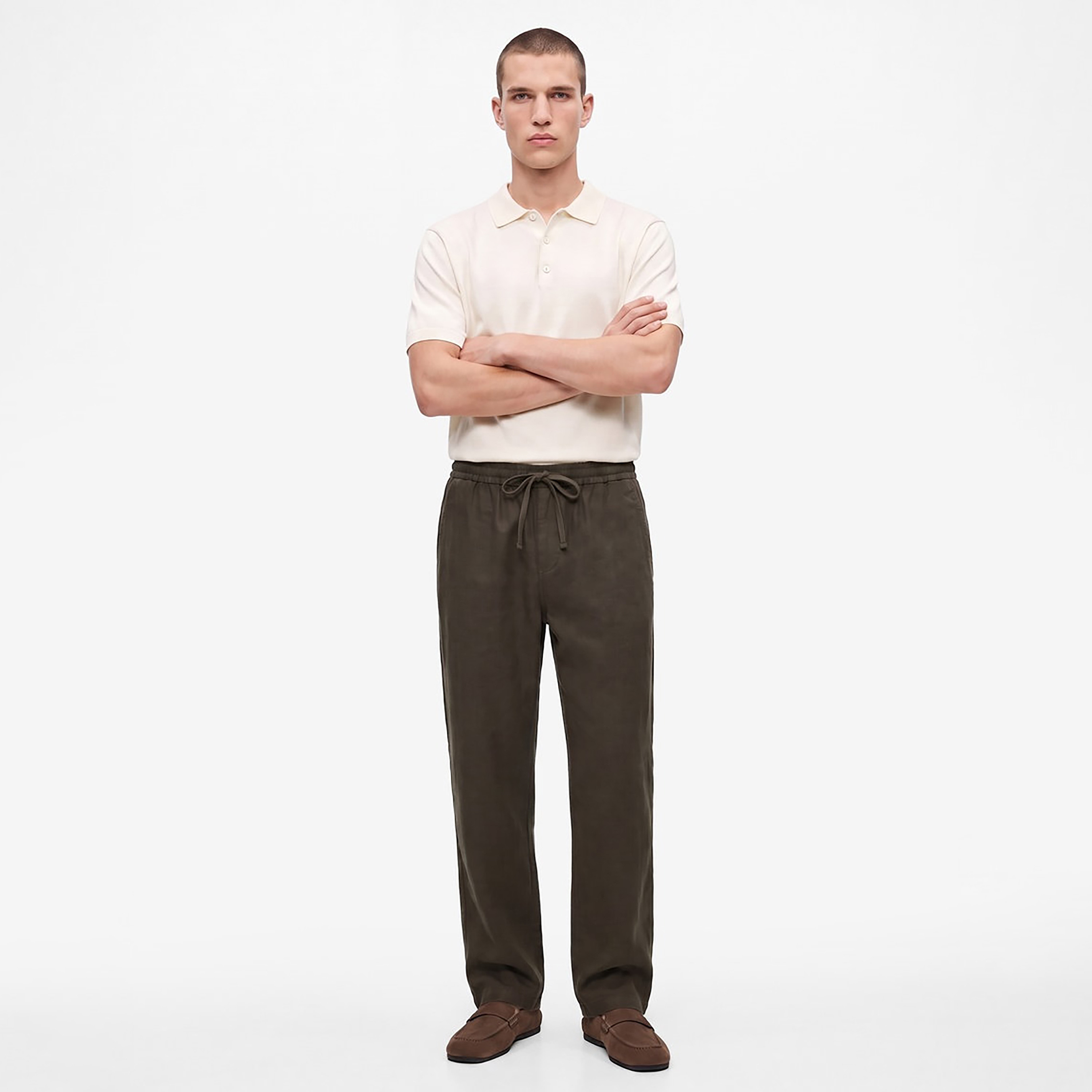 KOTON Regular Fit Mid-Rise Drawstring Waist Men's Trousers-men-clothing-plussize-trousersandchinos-trousers-image-2