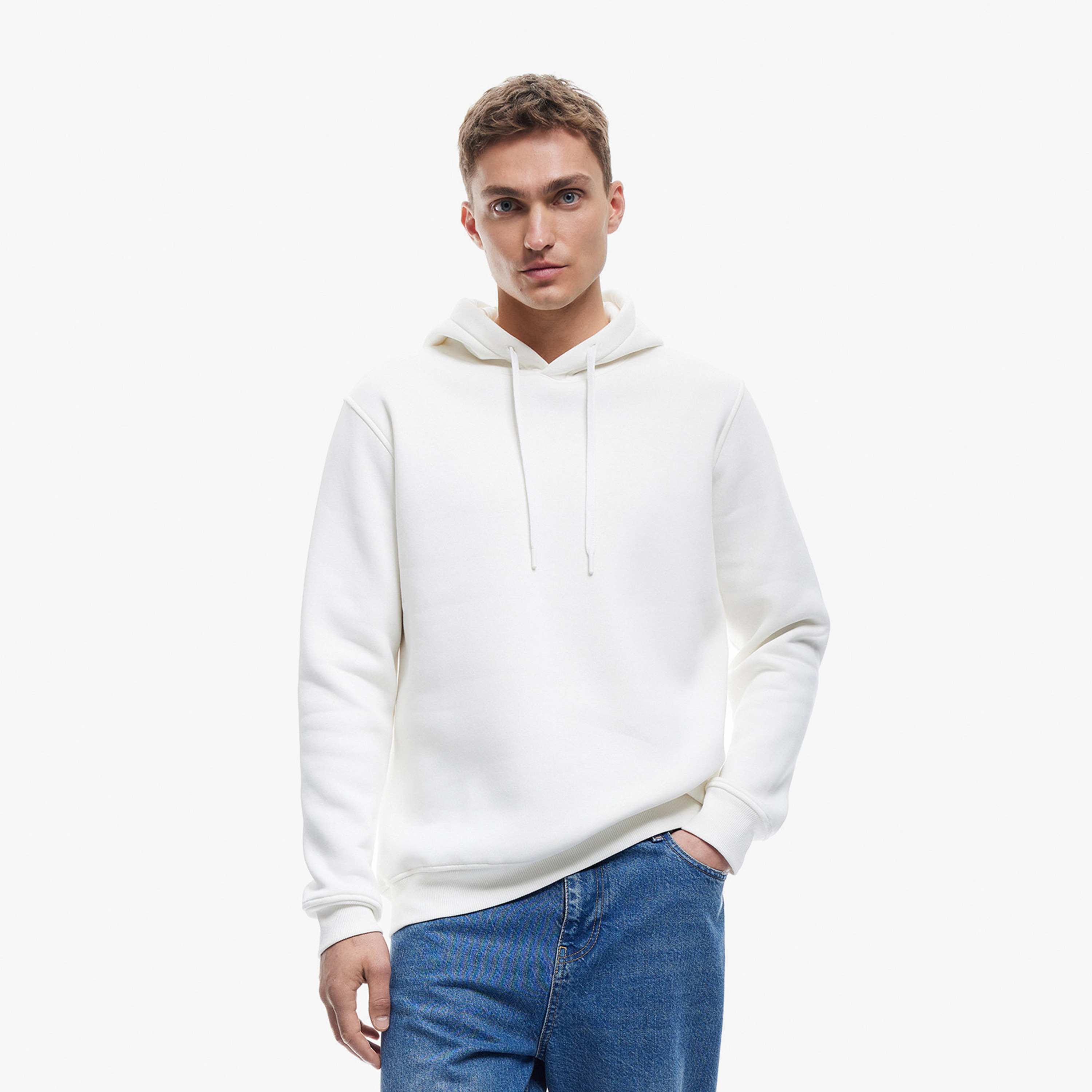 KOTON Plain Hooded Long Sleeves Men's Sweatshirt-men-winterwear-hoodiesandsweatshirts-image-1
