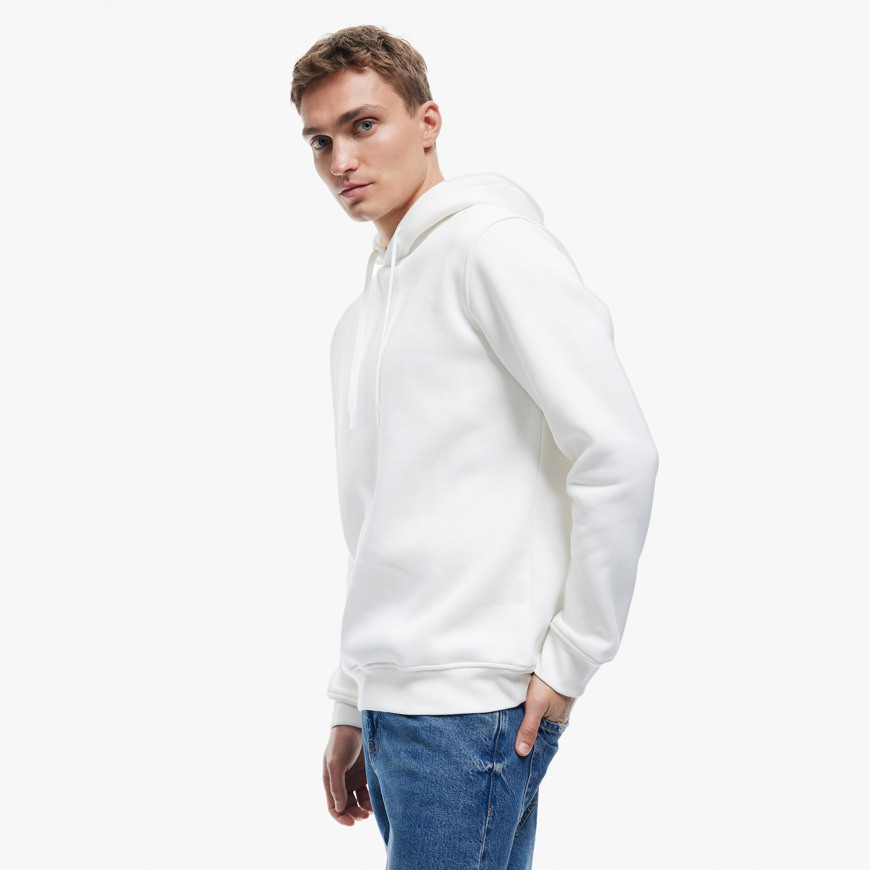 KOTON Plain Hooded Long Sleeves Men's Sweatshirt-men-winterwear-hoodiesandsweatshirts-image-3