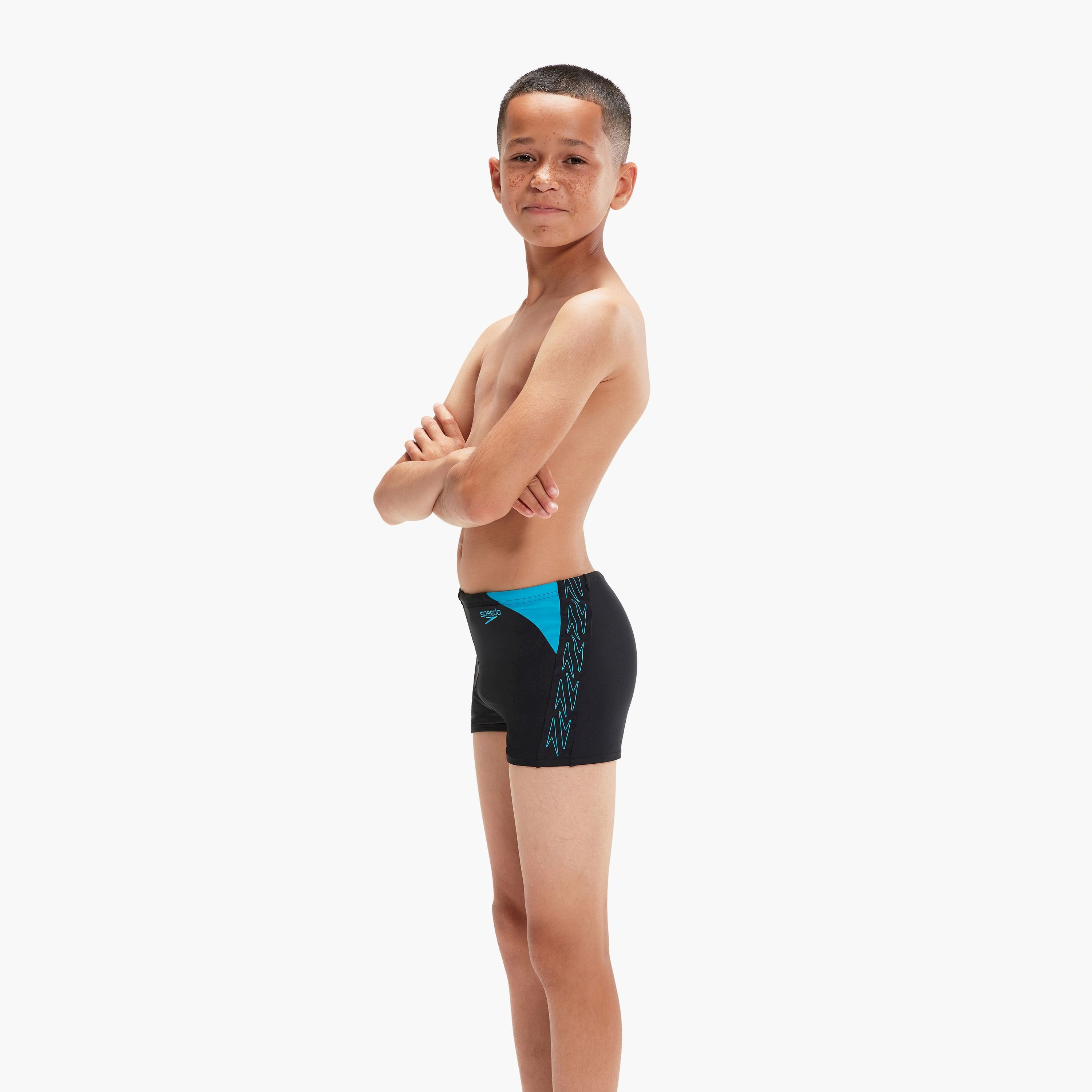 Speedo Hyper Boom Logo Splice Aquashort Kids Boys - Black/Bolt-boys-clothing-sportswear-swimwear-image-2