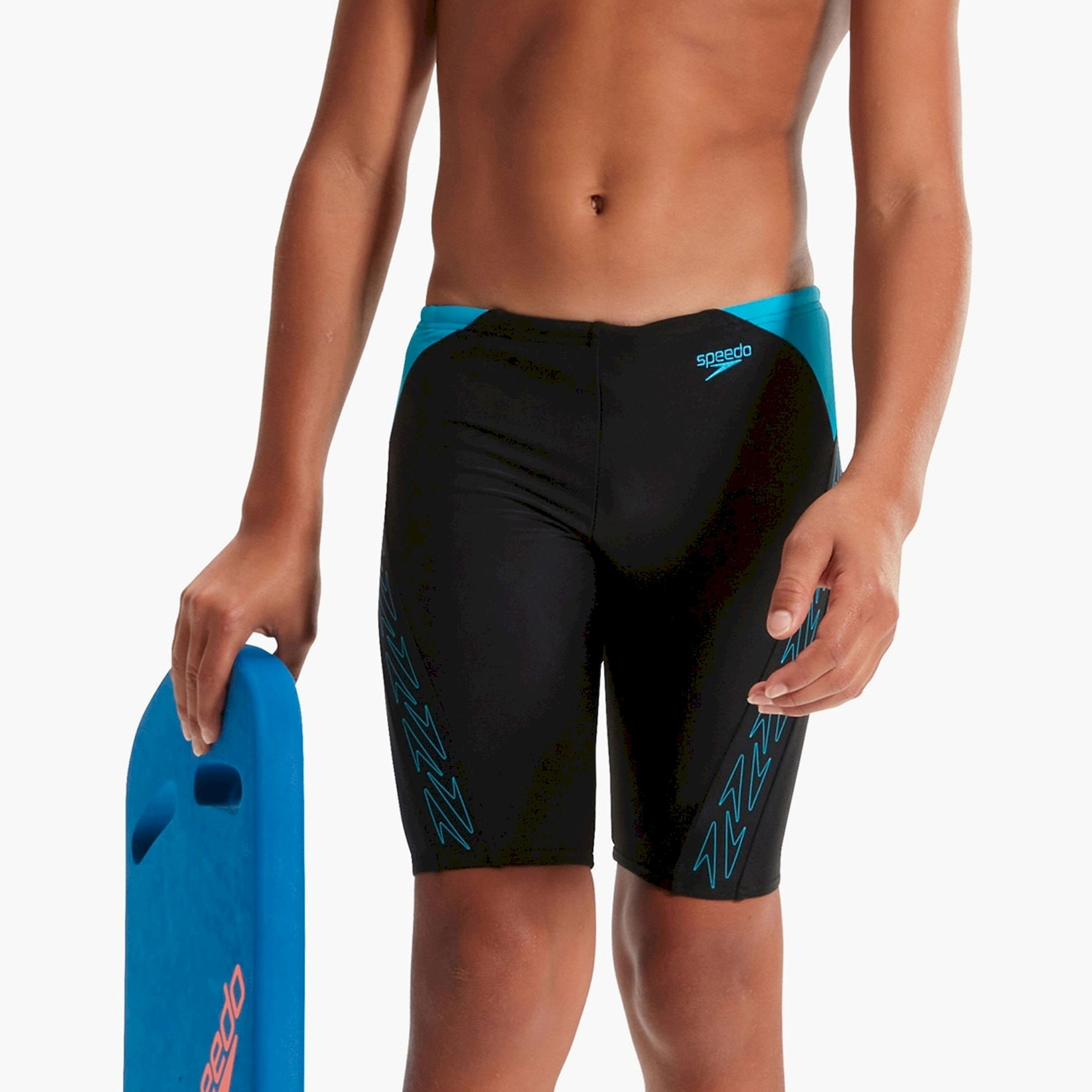 سبيدو هايبر بوم لوجو سبلايس جامر للأطفال من الأولاد - أسود/بولت-boys-clothing-swimwear-image-1