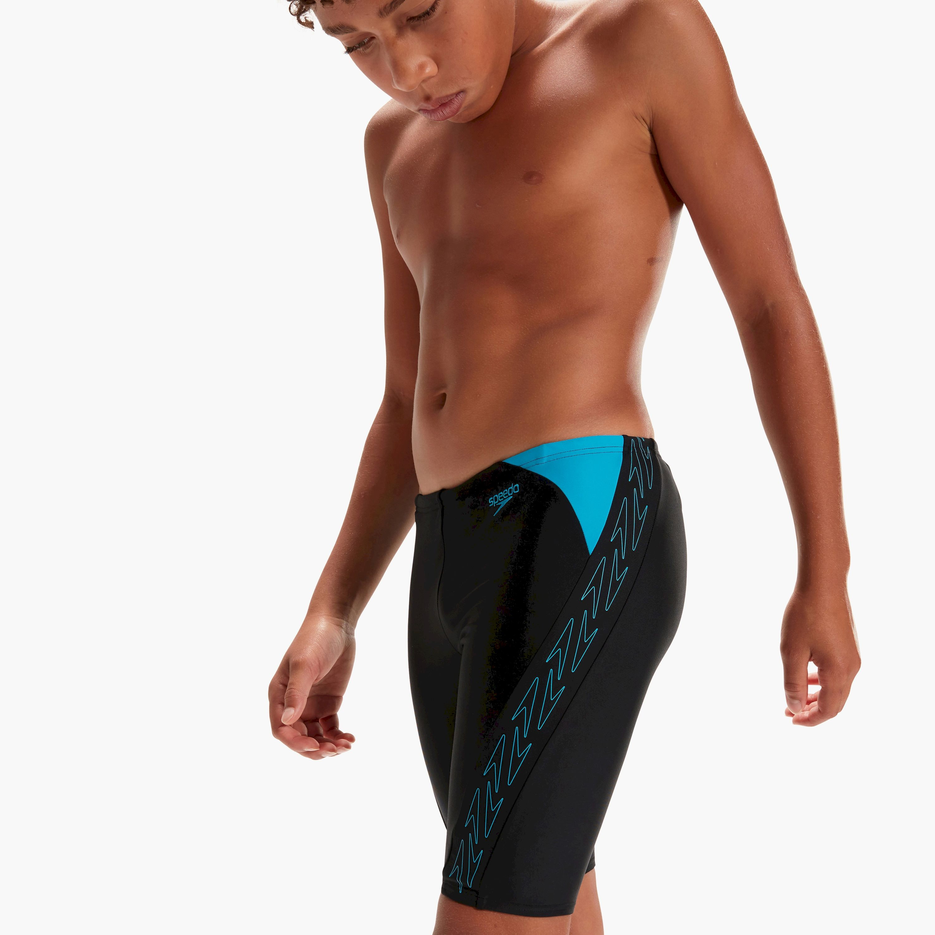 سبيدو هايبر بوم لوجو سبلايس جامر للأطفال من الأولاد - أسود/بولت-boys-clothing-swimwear-image-4