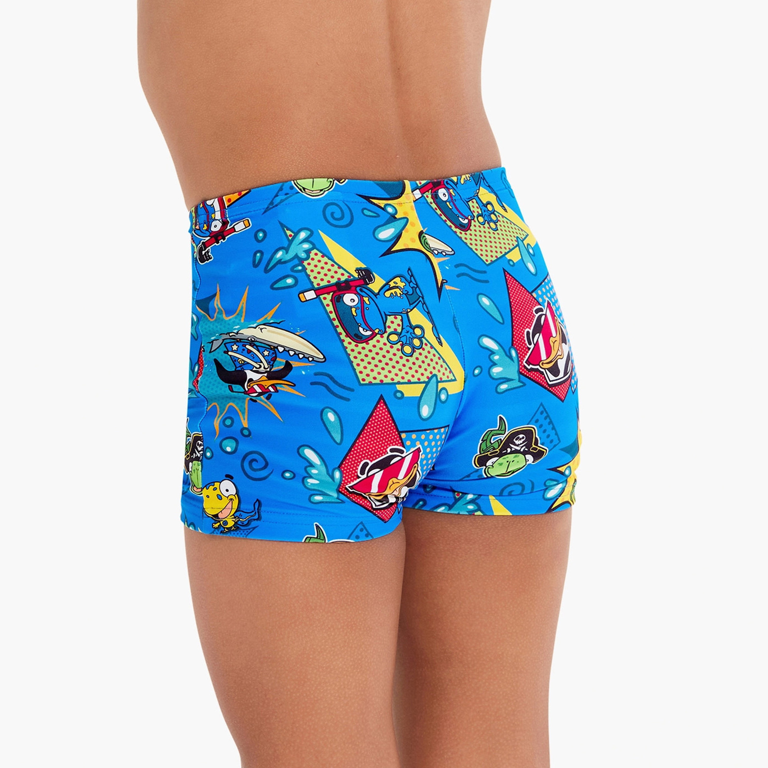 Speedo Infant Digital Allover Aquashort, Baby, Bondi/Canary/Cherry Pink-baby-boys-clothing-swimwear-image-3