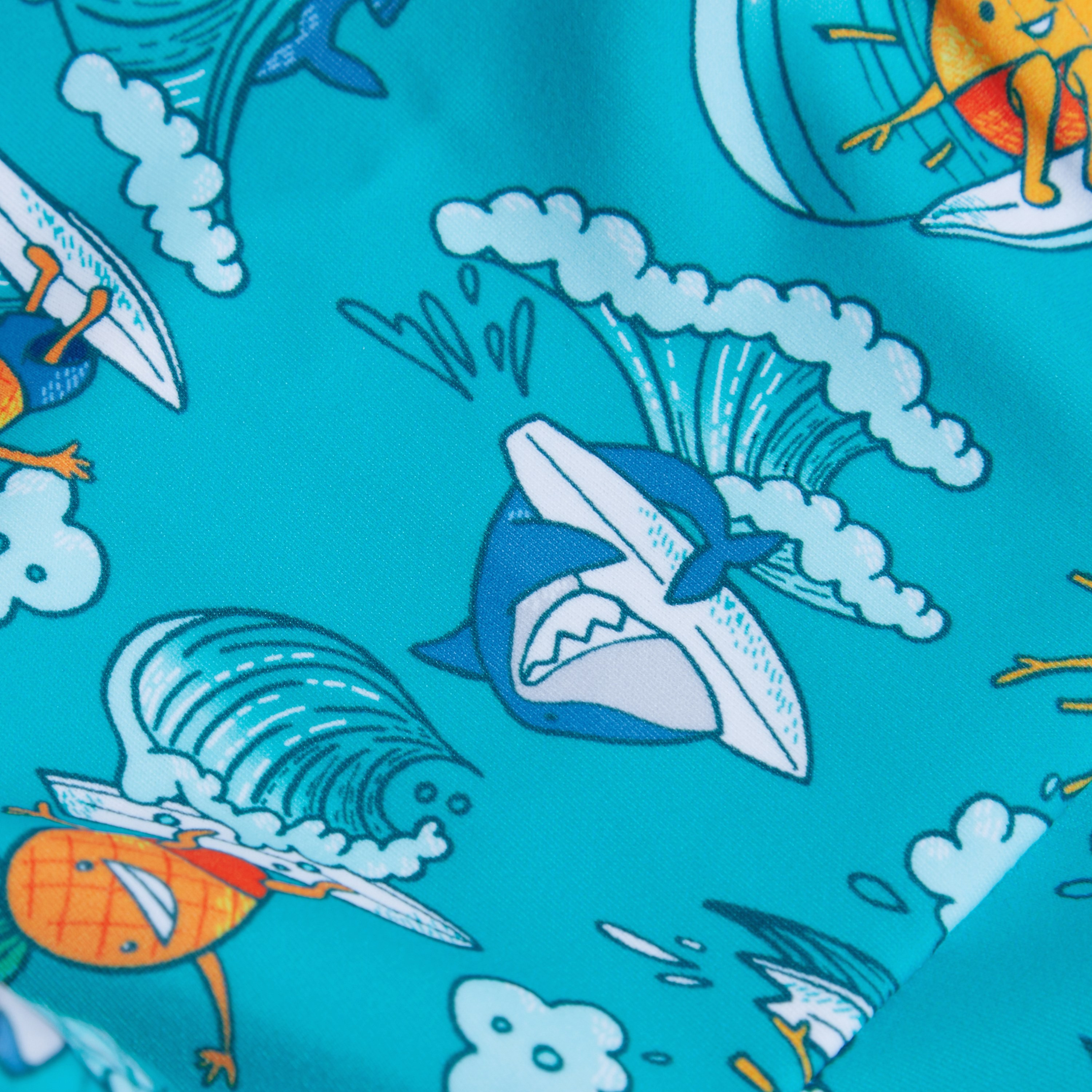 Speedo Infant Short Sleeve Printed Rash Top Set, Baby, Baja Blue/Parrot/Mystic-baby-boys-clothing-swimwear-image-3