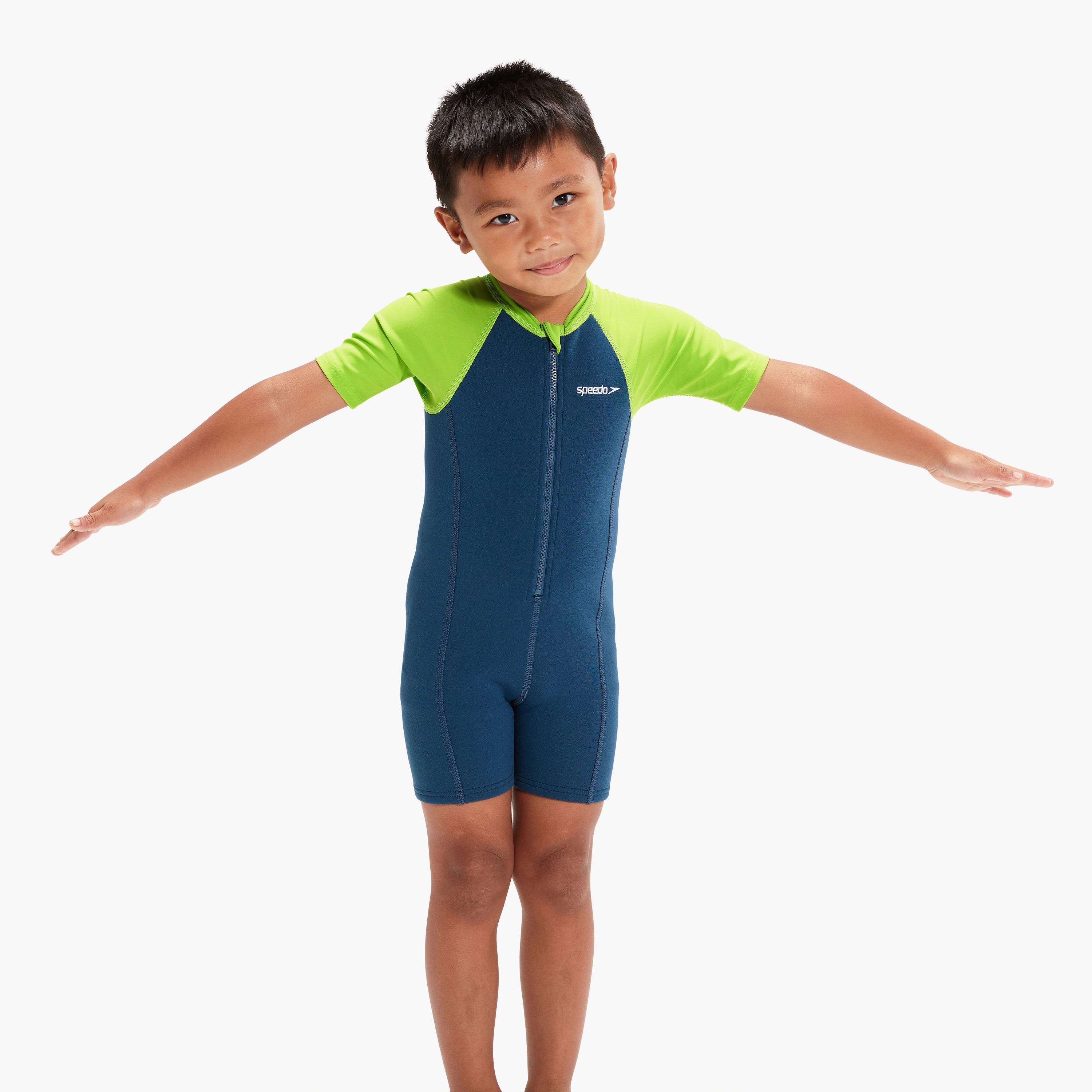 Speedo Boys LTS Infant Neoprene Suit, Baby, Harmony Blue/Green Lizard-baby-boys-clothing-swimwear-image-1