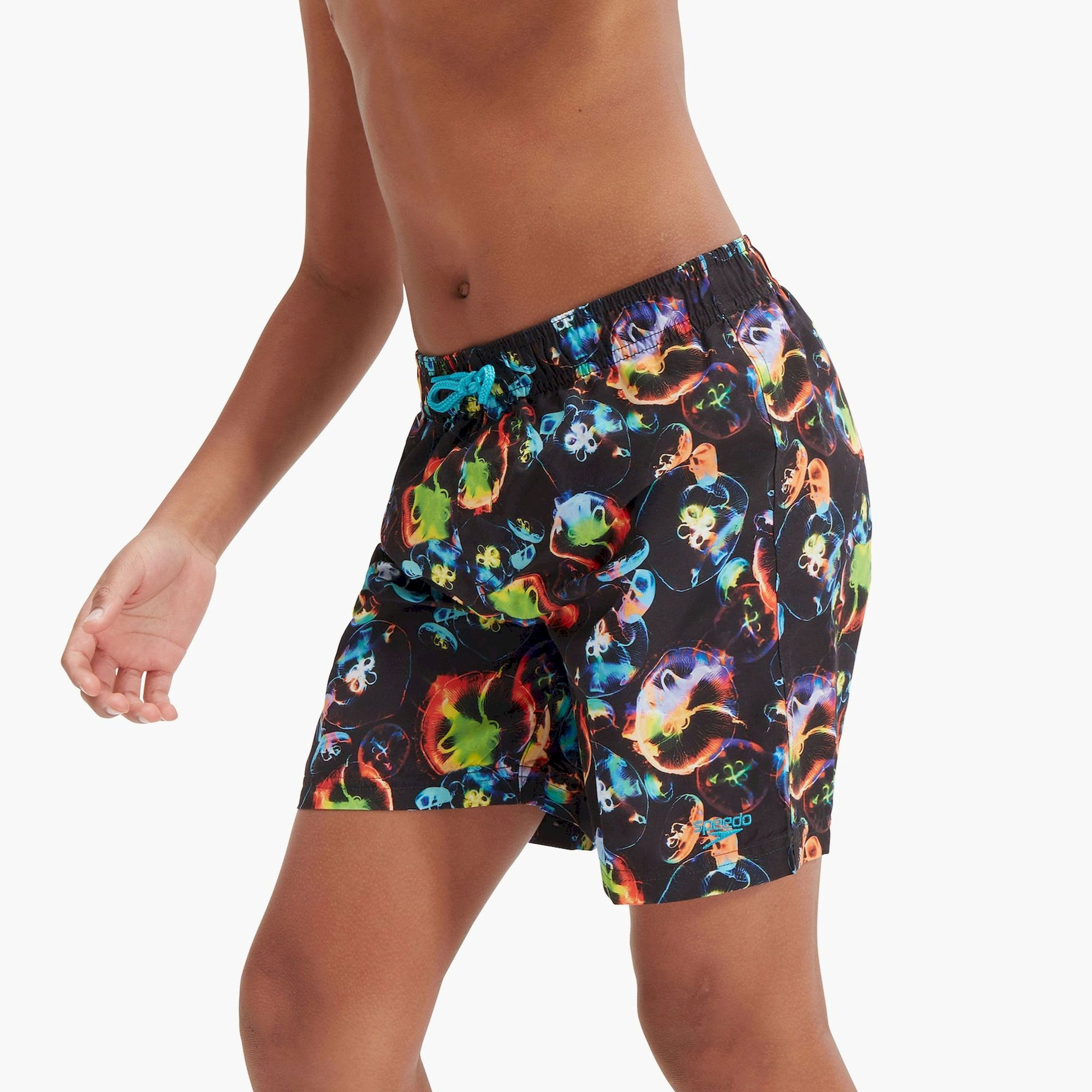 Speedo Boys Digital Printed 15" Watershort, Kids Boys, Black/Hypersonic Blue/Volcanic Orange/Lu-boys-clothing-sportswear-swimwear-image-1