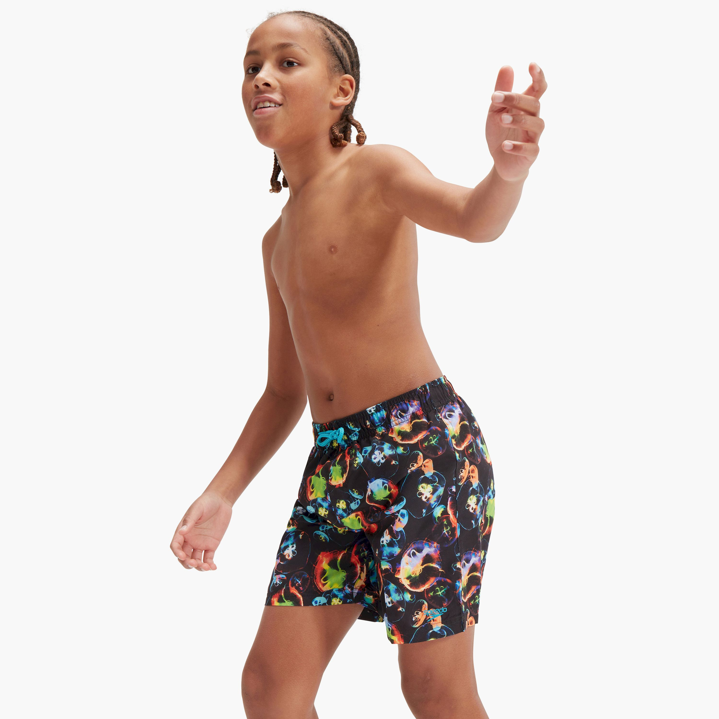 Speedo Boys Digital Printed 15" Watershort, Kids Boys, Black/Hypersonic Blue/Volcanic Orange/Lu-boys-clothing-sportswear-swimwear-image-2