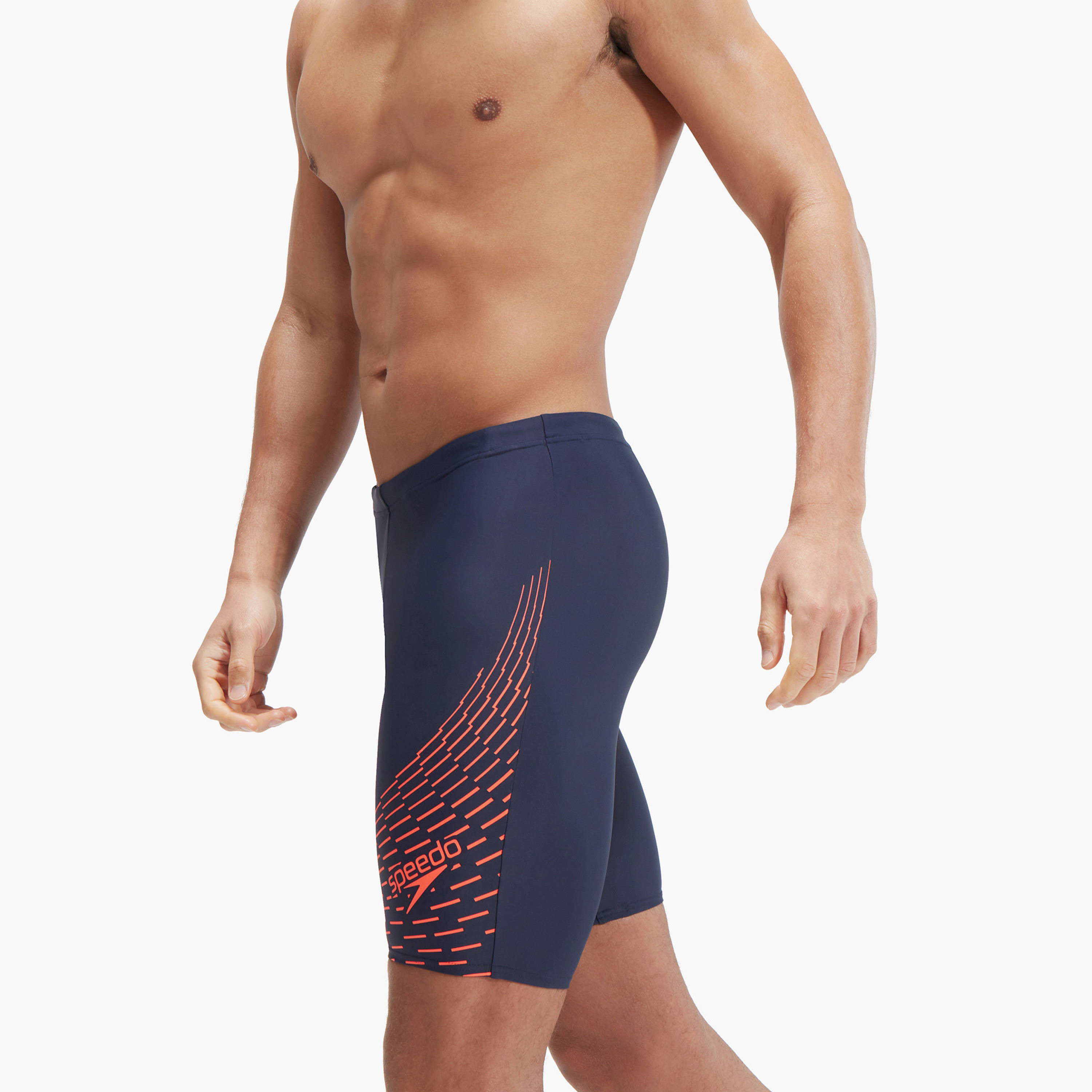 Speedo Mens Medley Logo Jammer, Adult Men, True Navy/Volcanic Orange-men-clothing-swimandbeach-shorts-image-3