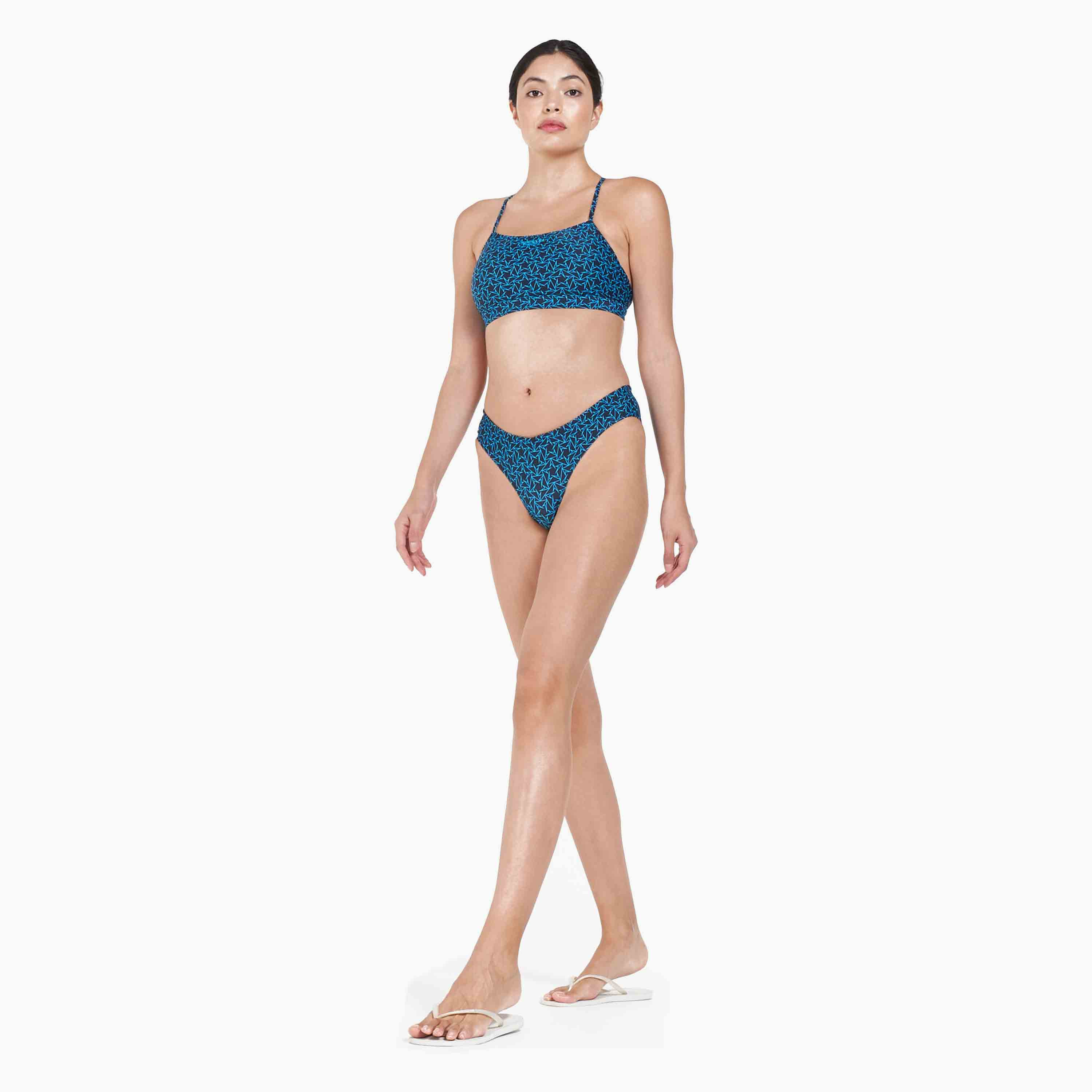 Speedo Boomstar Allover Thinstrap 2 Piece, Womens True Navy/Pool-women-clothing-swimandbeach-swimsuits-image-1