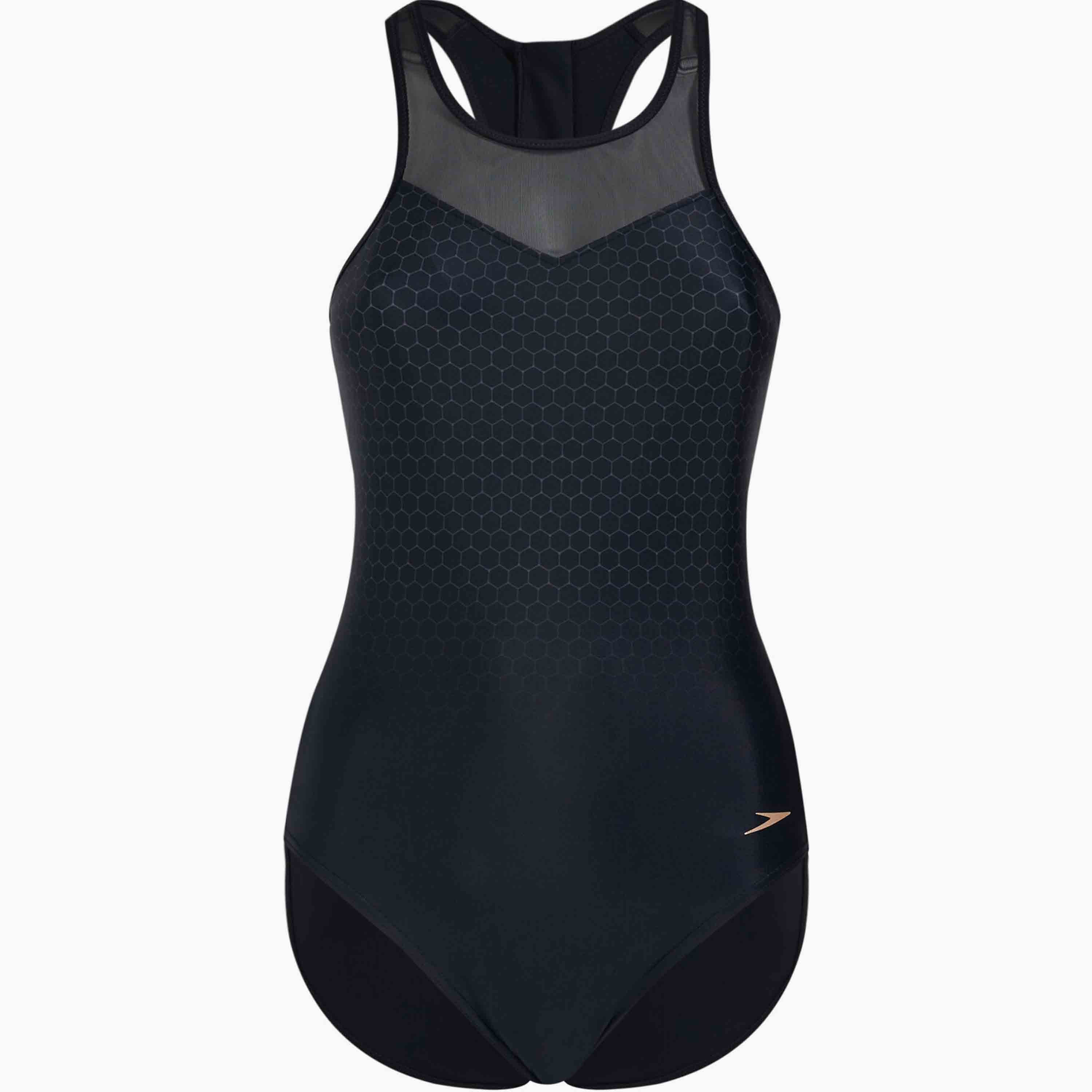 لوح شبكي من سبيدو مكونة من قطعة واحدة للنساء أسود / رمادي أوكسيد / ذهبي وردي-women-clothing-swimandbeach-swimsuits-image-2