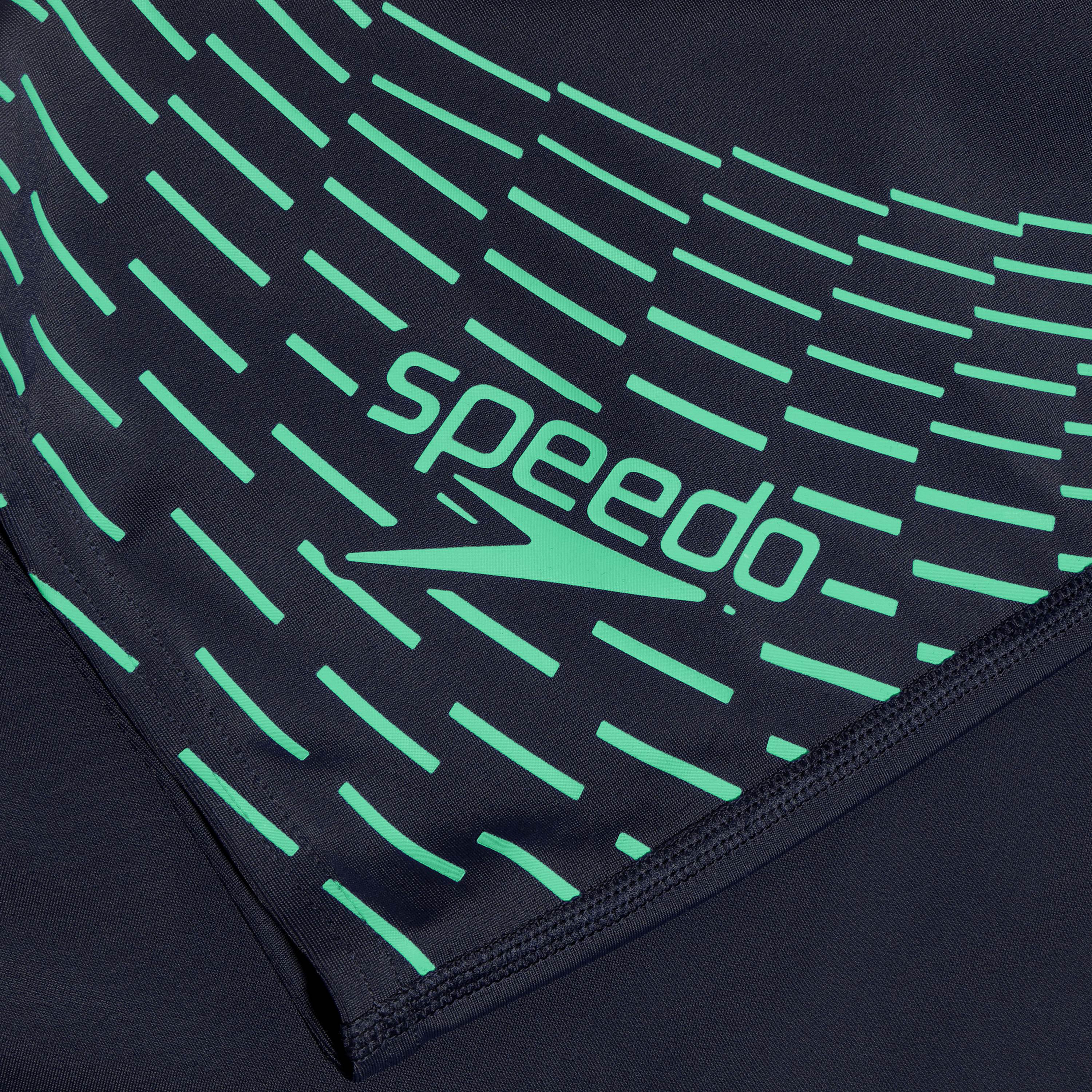 Speedo Boys Medley Logo Jammer, Kids Boys, True Navy/Green Glow-boys-clothing-sportswear-swimwear-image-10