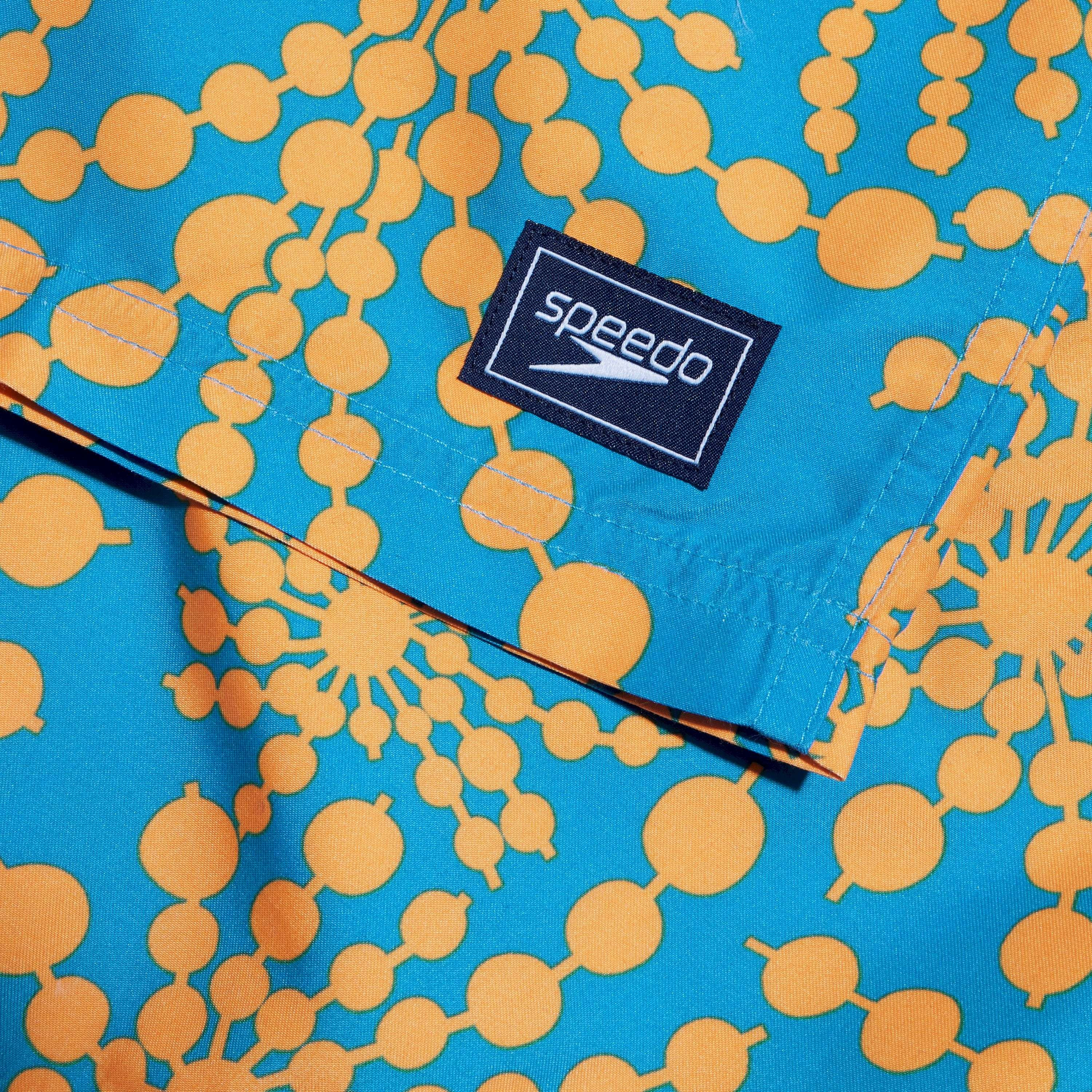 Speedo Mens Printed Leisure 18 Watershort, Adult Men, Baja Blue/Mango-men-clothing-swimandbeach-shorts-image-7