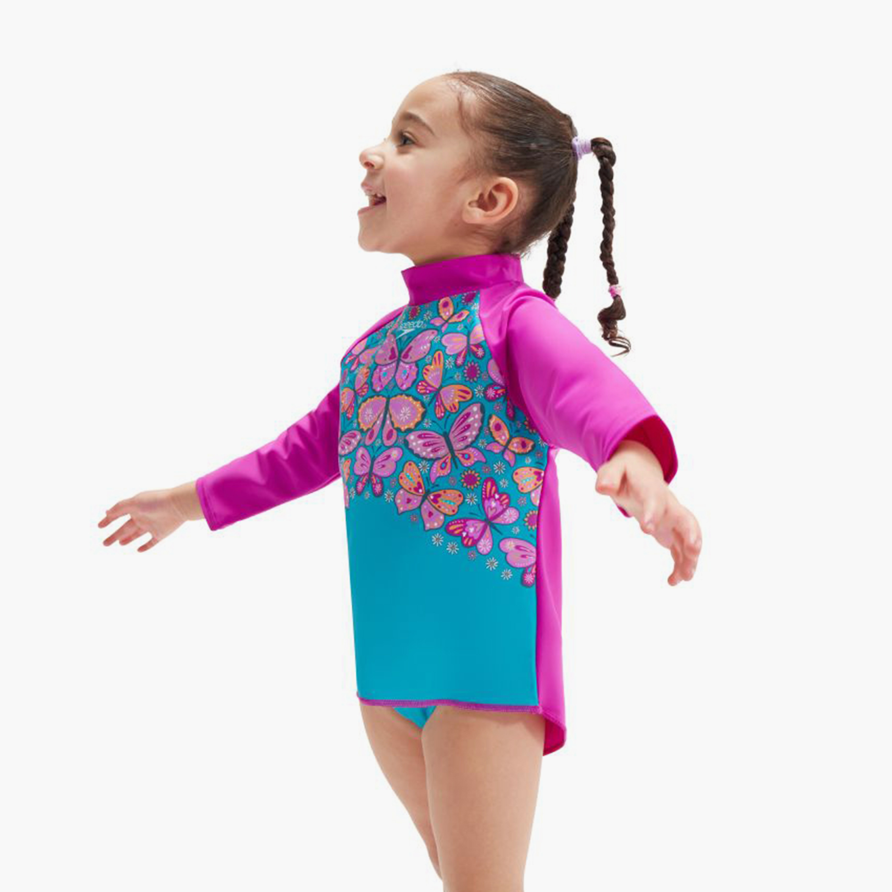 Speedo Long Sleeves Rashguard Girls Butterfly Print-sports-girls-clothing-swimwear-image-2