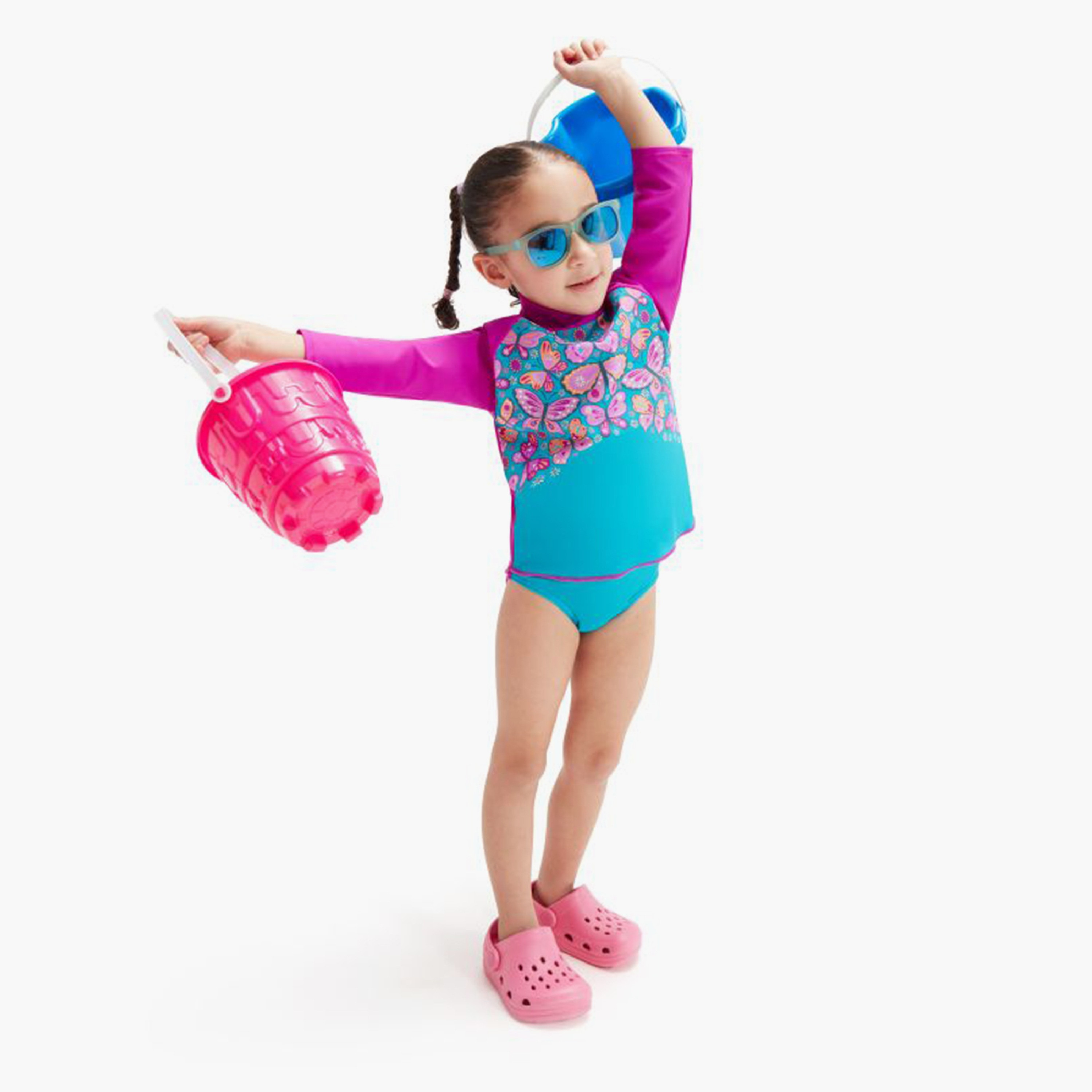Speedo Long Sleeves Rashguard Girls Butterfly Print-sports-girls-clothing-swimwear-image-3