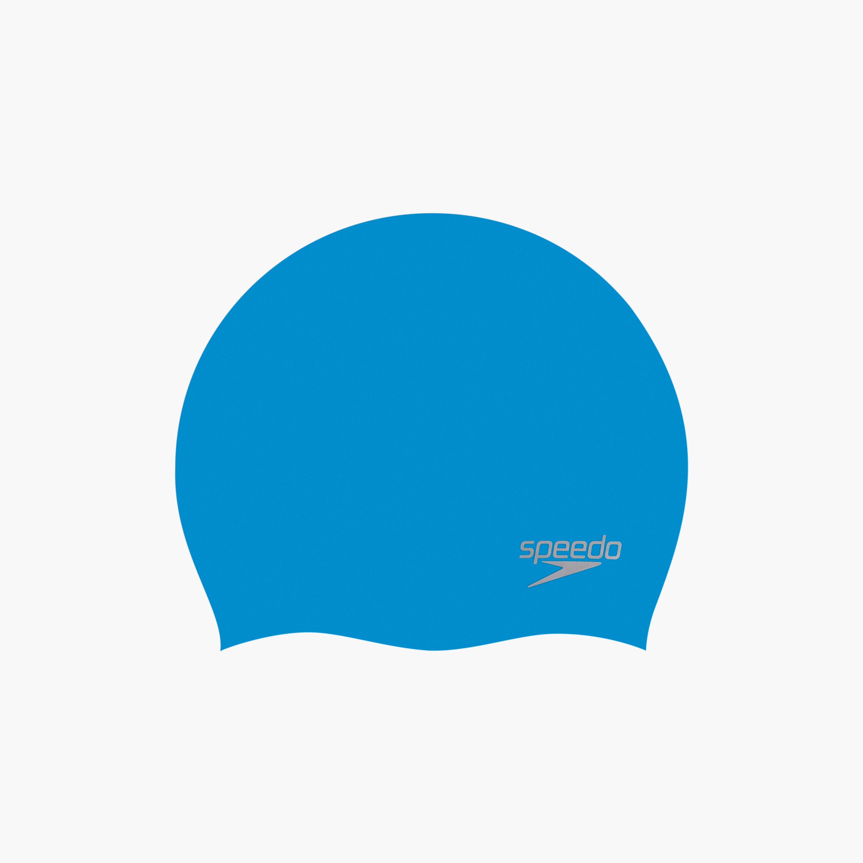 Speedo Moulded Silicone Cap, Adult Unisex, One Size, Blue/Chrome-women-clothing-swimandbeach-swimcaps-image-3