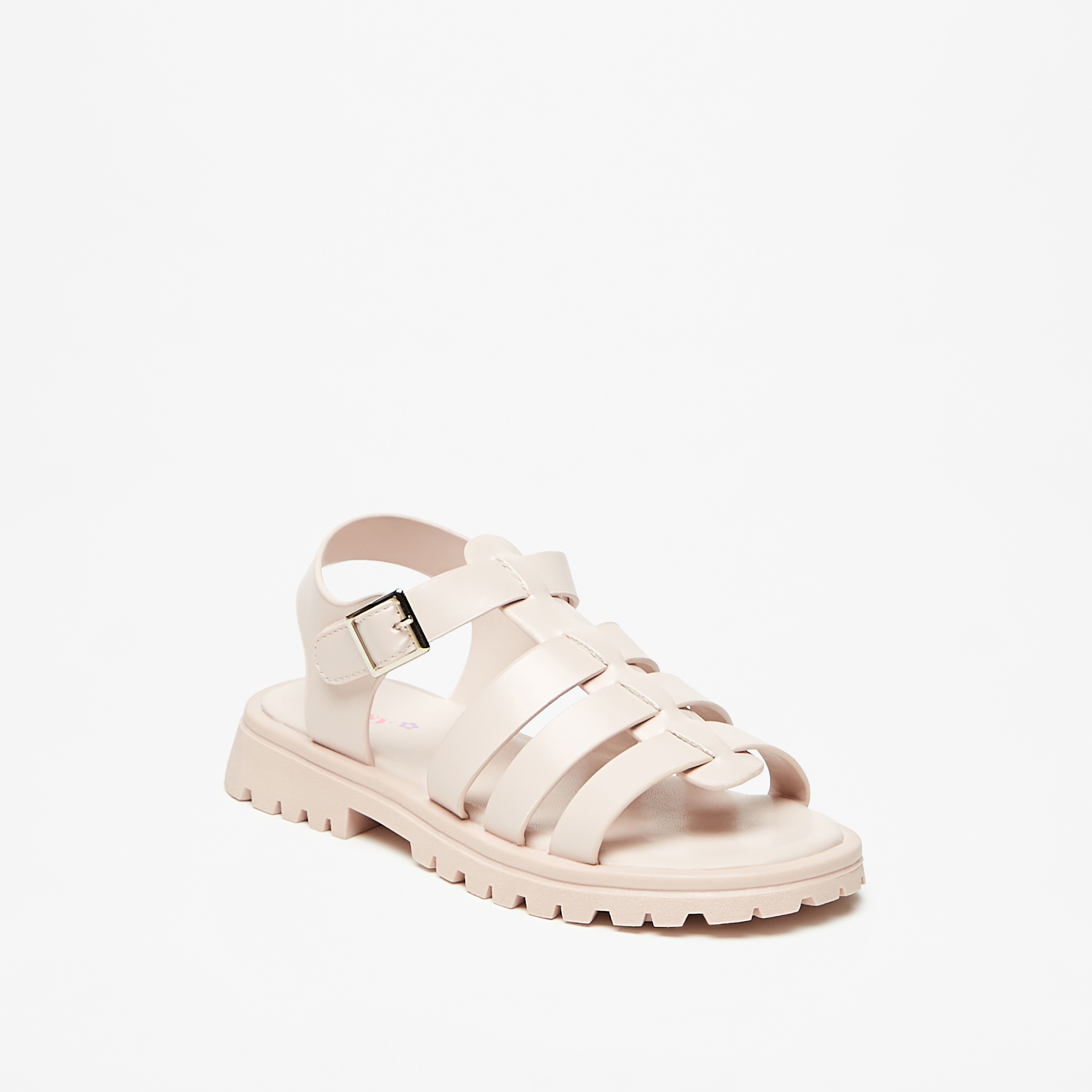 صندل سادة بمقدمة مفتوحة وإبزيم إغلاق من ليتل ميسي-girls-shoes-sandals-image-1