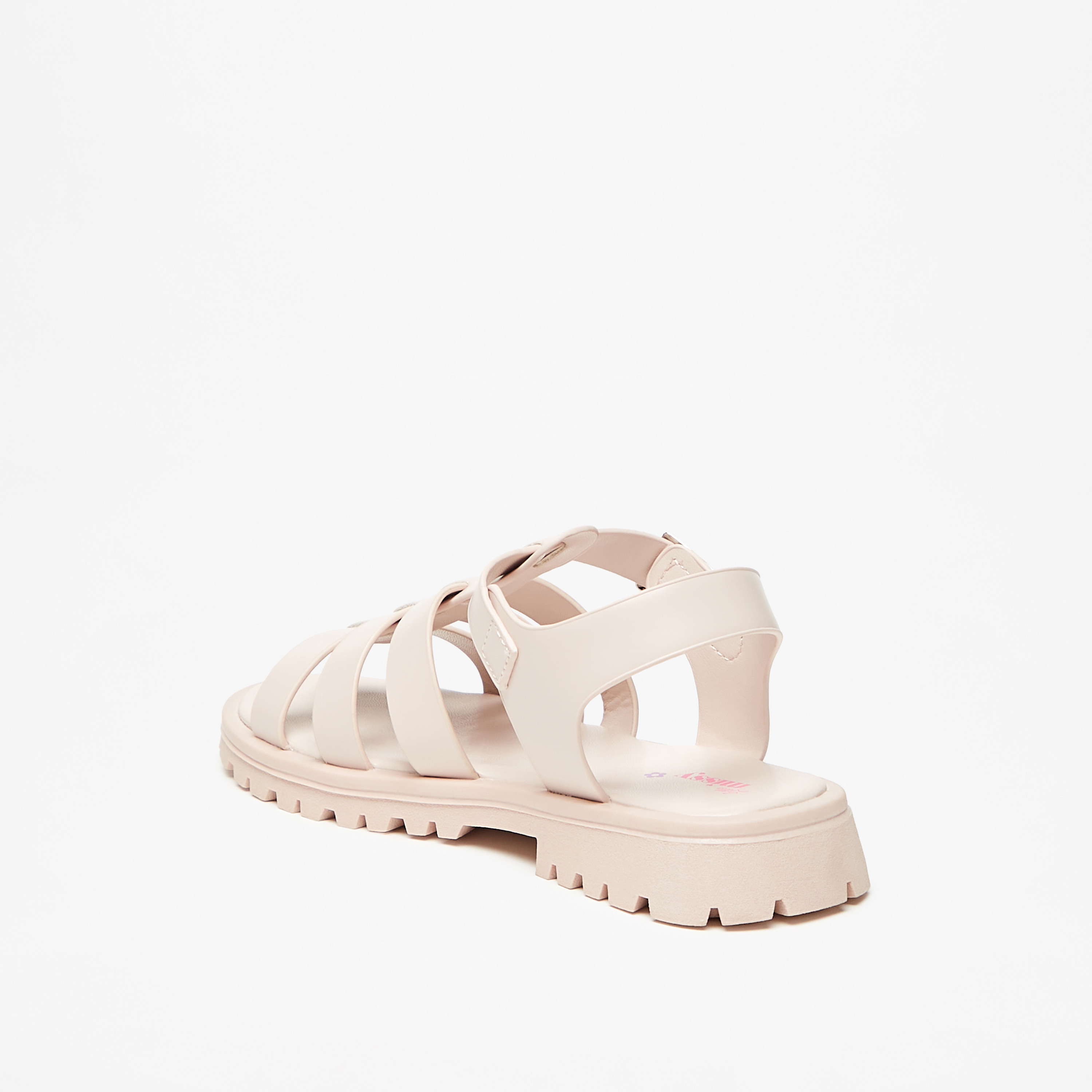 Little Missy Solid Open Toe Sandals with Buckle Closure-girls-shoes-sandals-image-2