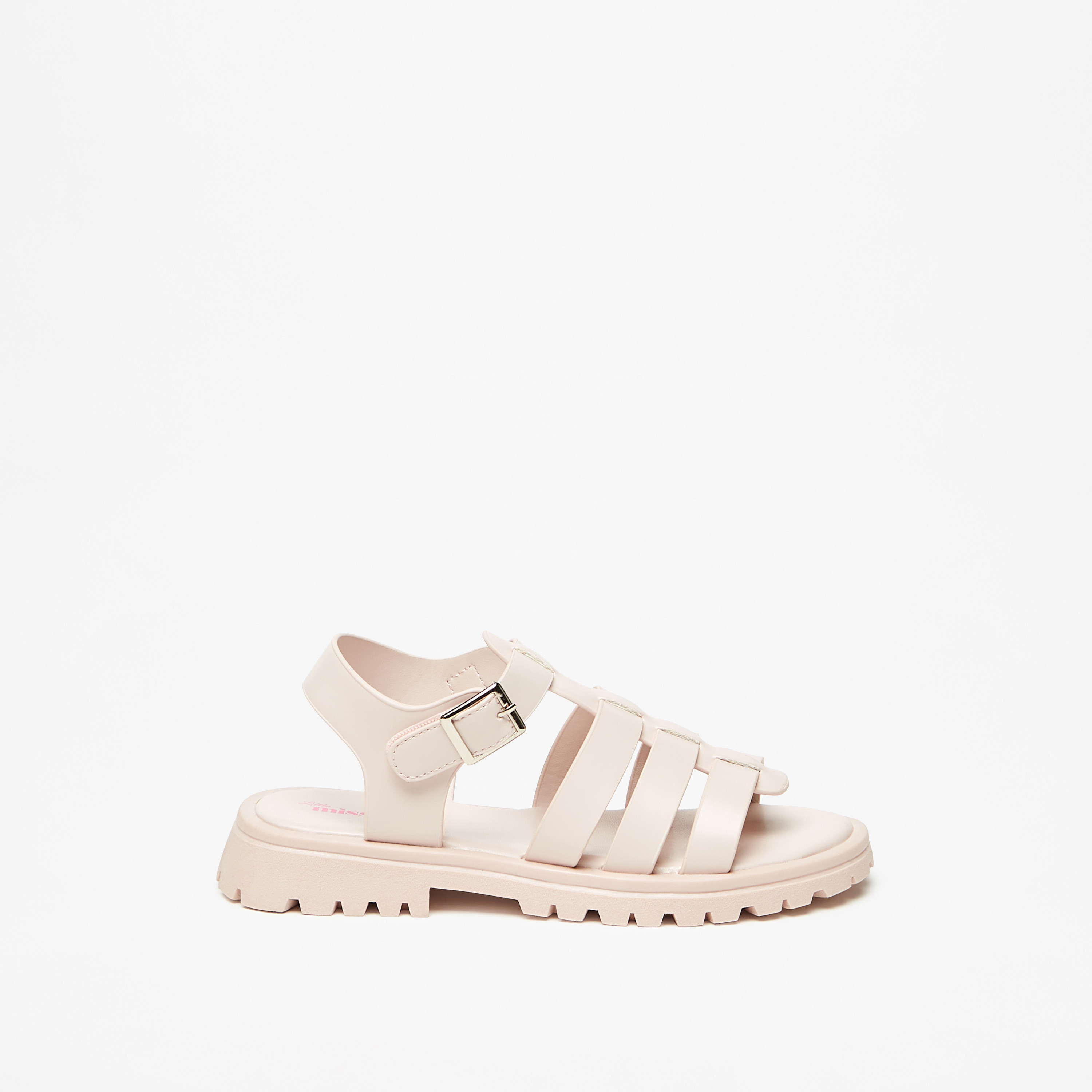 Little Missy Solid Open Toe Sandals with Buckle Closure-girls-shoes-sandals-image-3