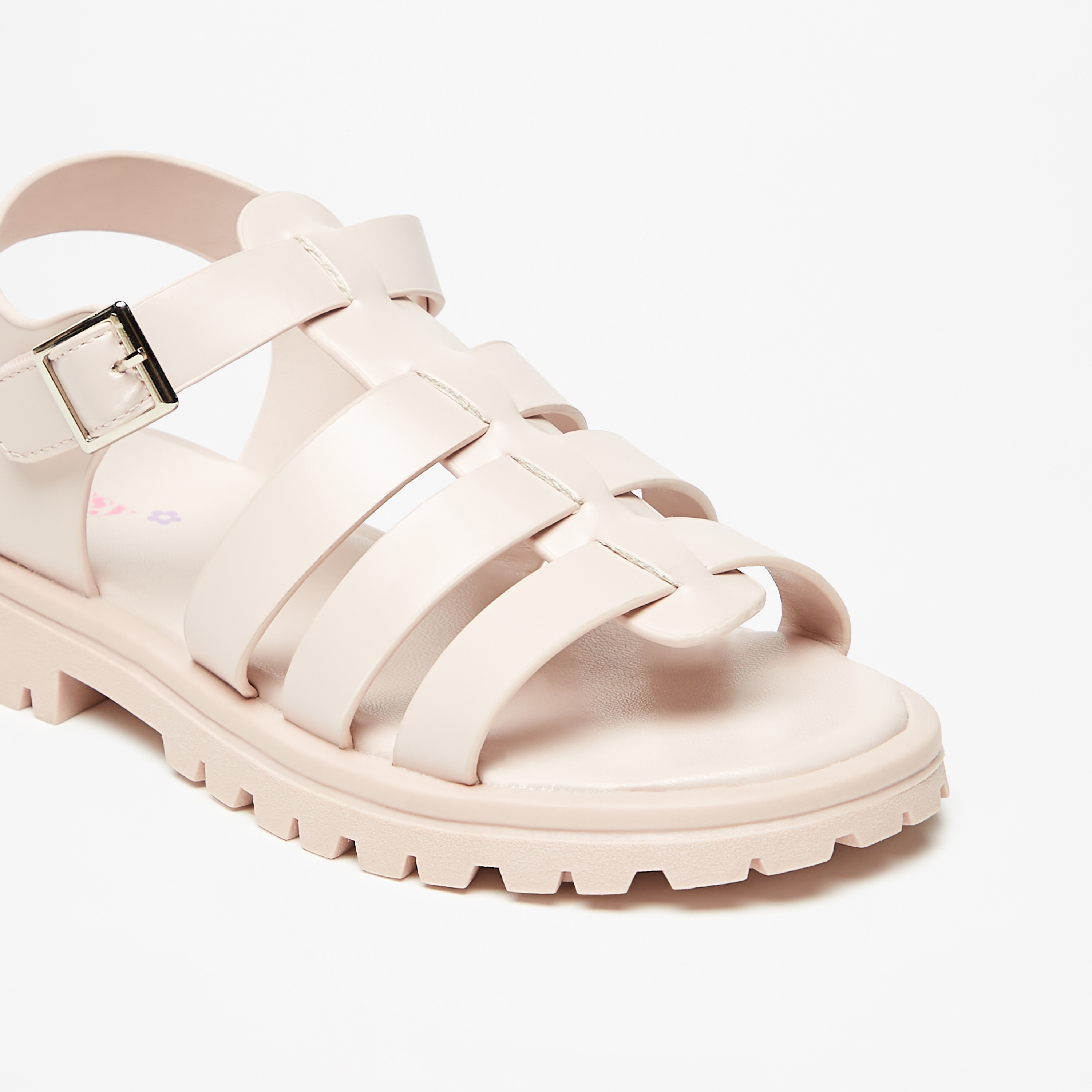 صندل سادة بمقدمة مفتوحة وإبزيم إغلاق من ليتل ميسي-girls-shoes-sandals-image-5