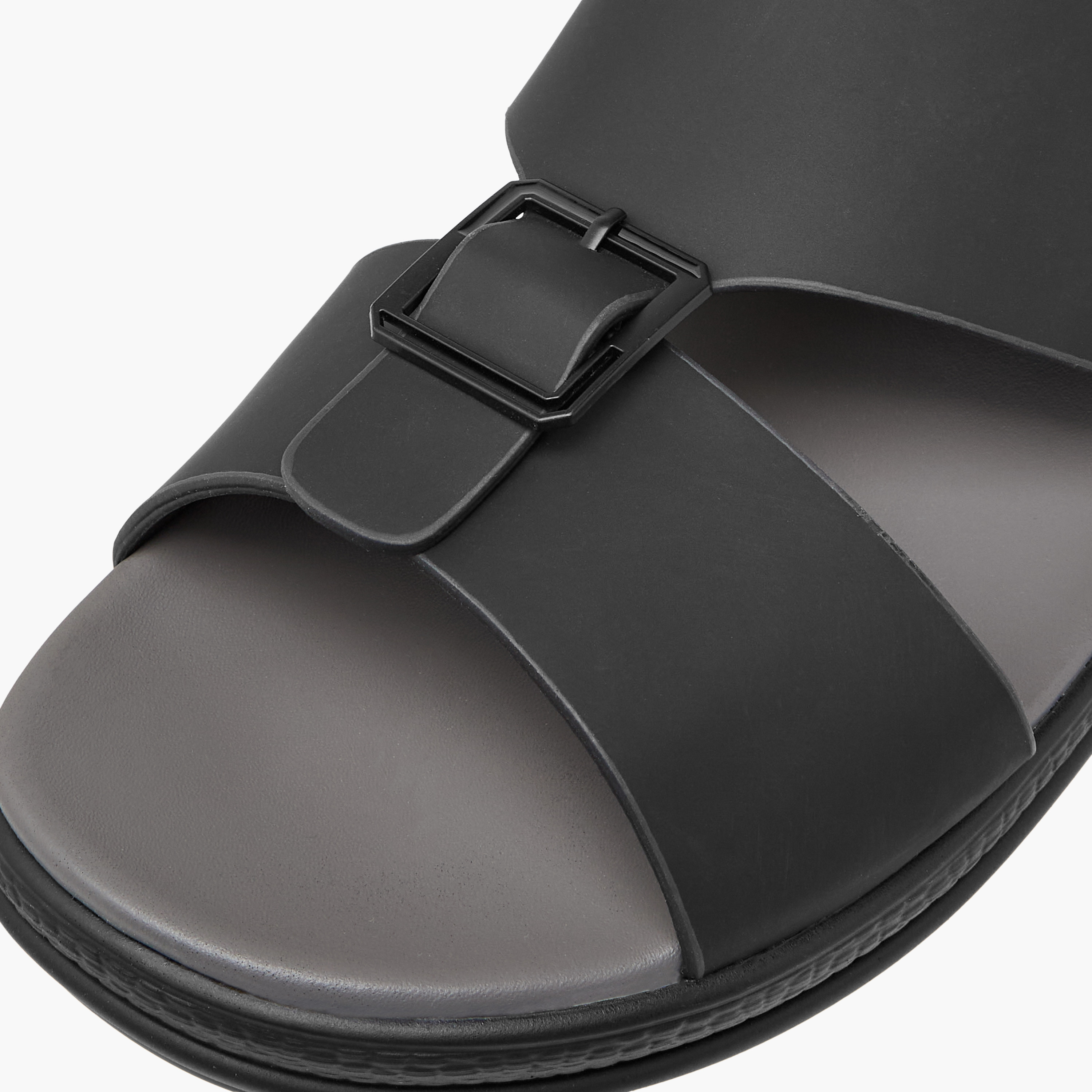 LBL by Shoexpress Buckle Accent Slip-On Sandals-men-shoes-sandals-image-4