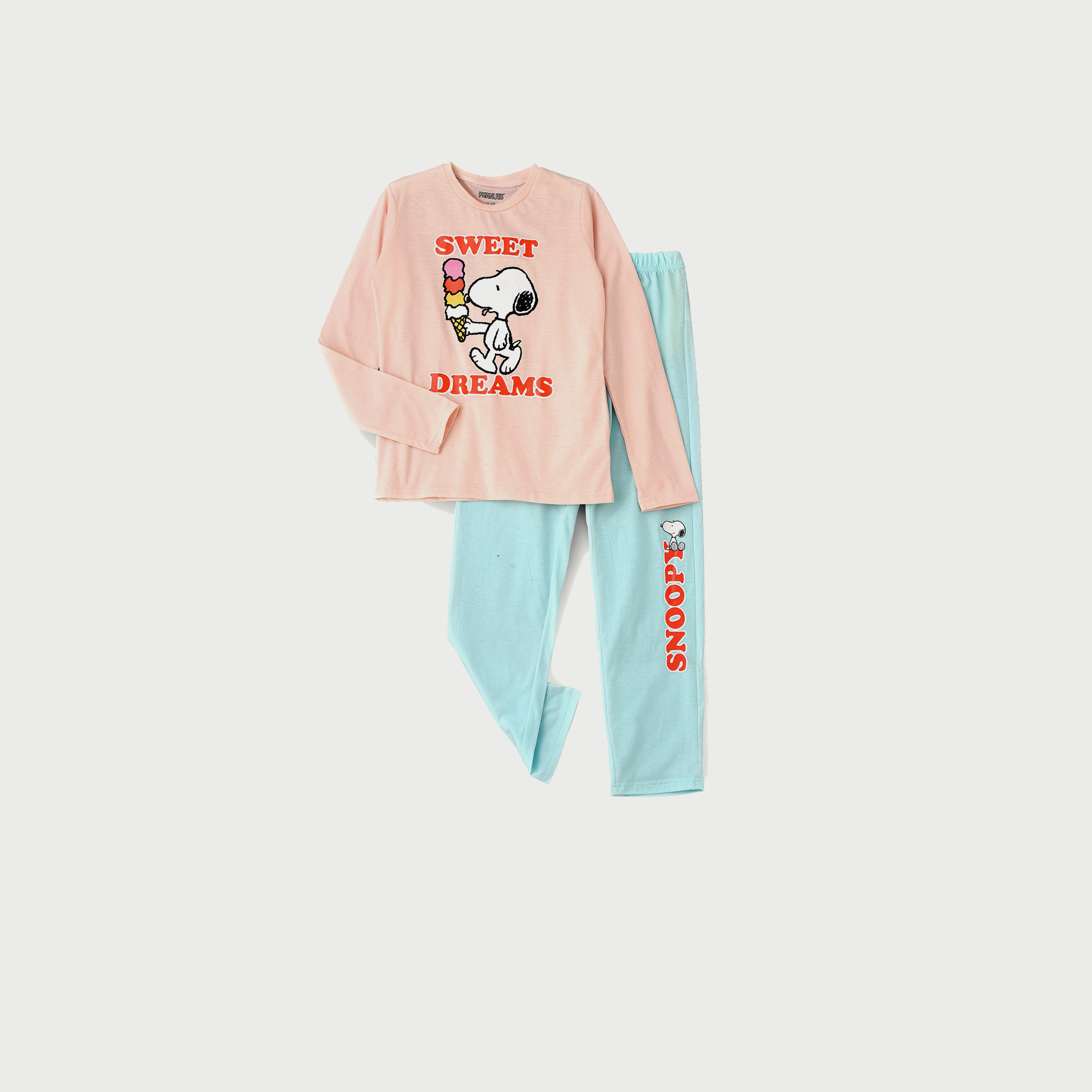 Urban Haul X Peanuts Snoopy Pajama Set-girls-clothing-nightwear-image-1