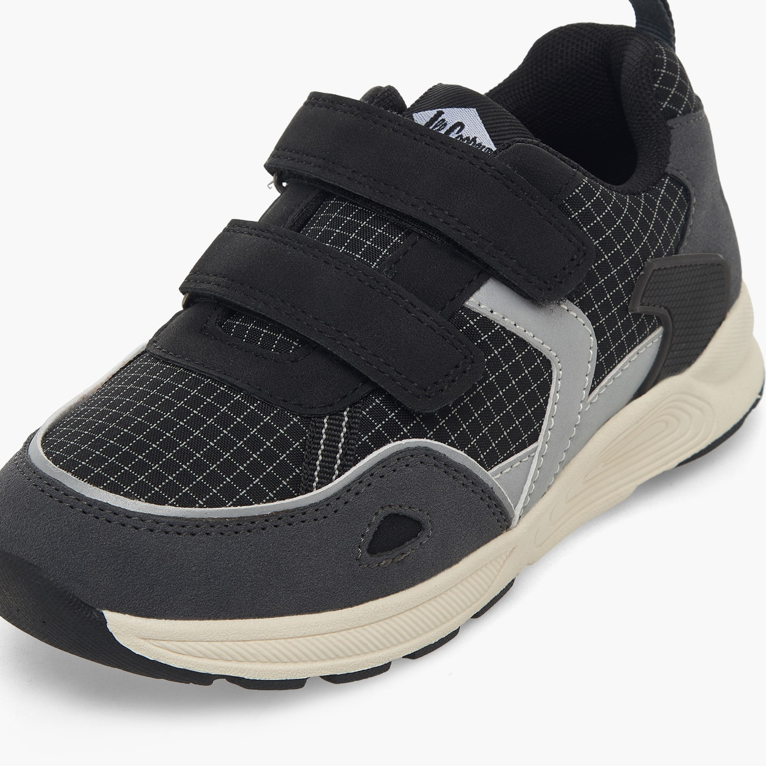 Juniors Textured Sneakers with Hook and Loop Closure-boys-shoes-sneakers-image-4