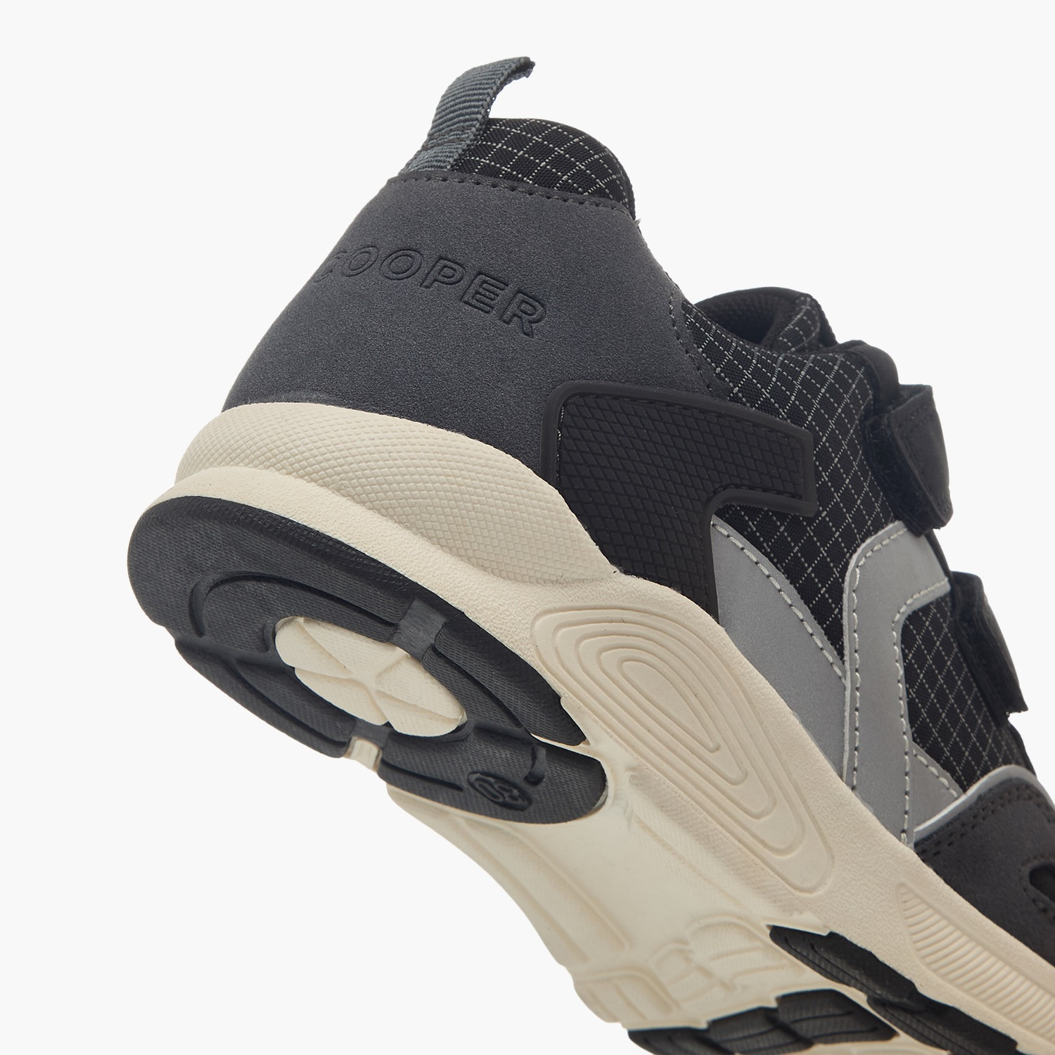 Juniors Textured Sneakers with Hook and Loop Closure-boys-shoes-sneakers-image-5