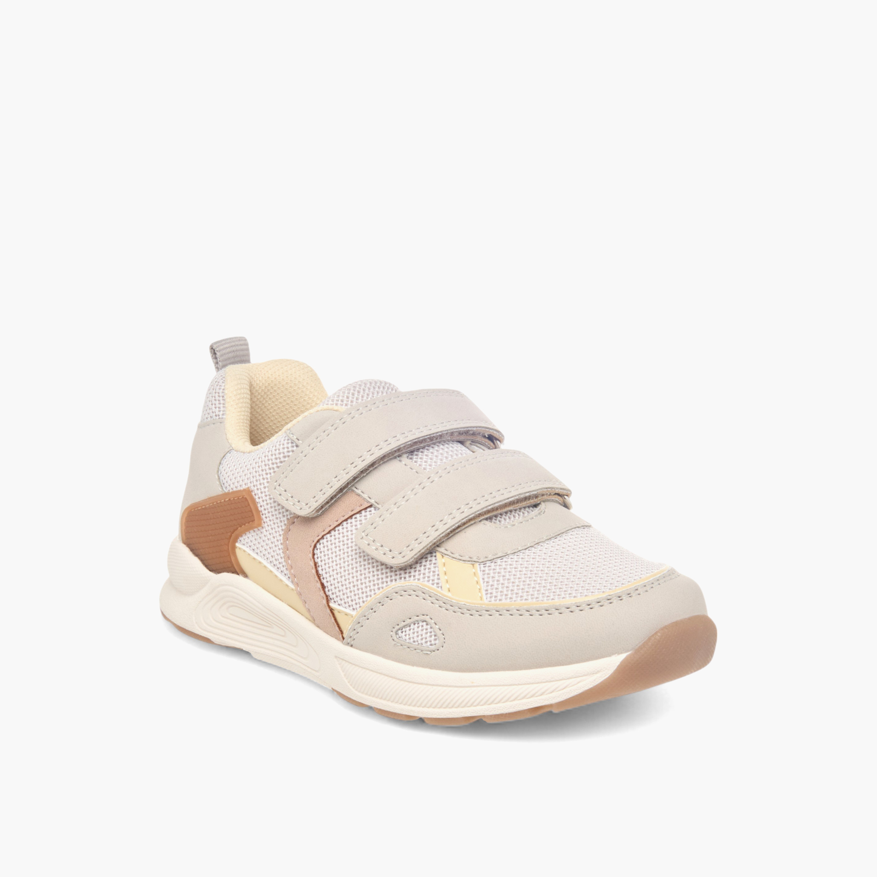 Juniors Textured Sneakers with Hook and Loop Closure-boys-shoes-sneakers-image-2