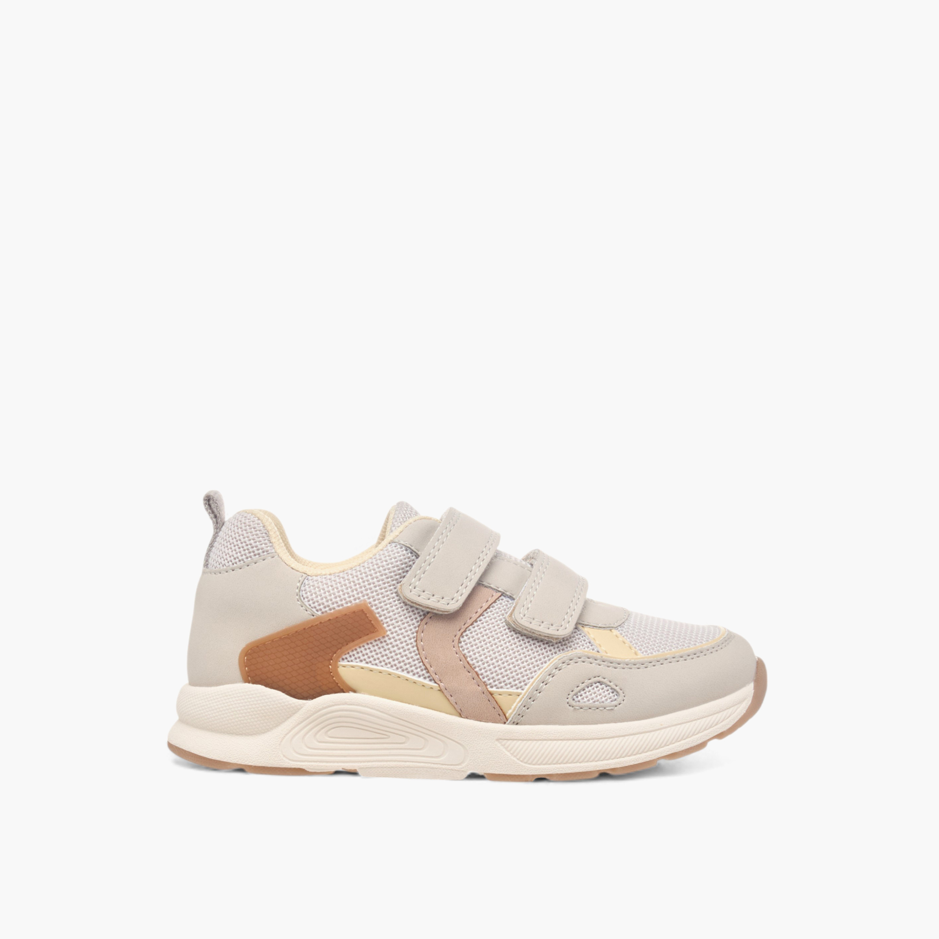Juniors Textured Sneakers with Hook and Loop Closure-boys-shoes-sneakers-image-3