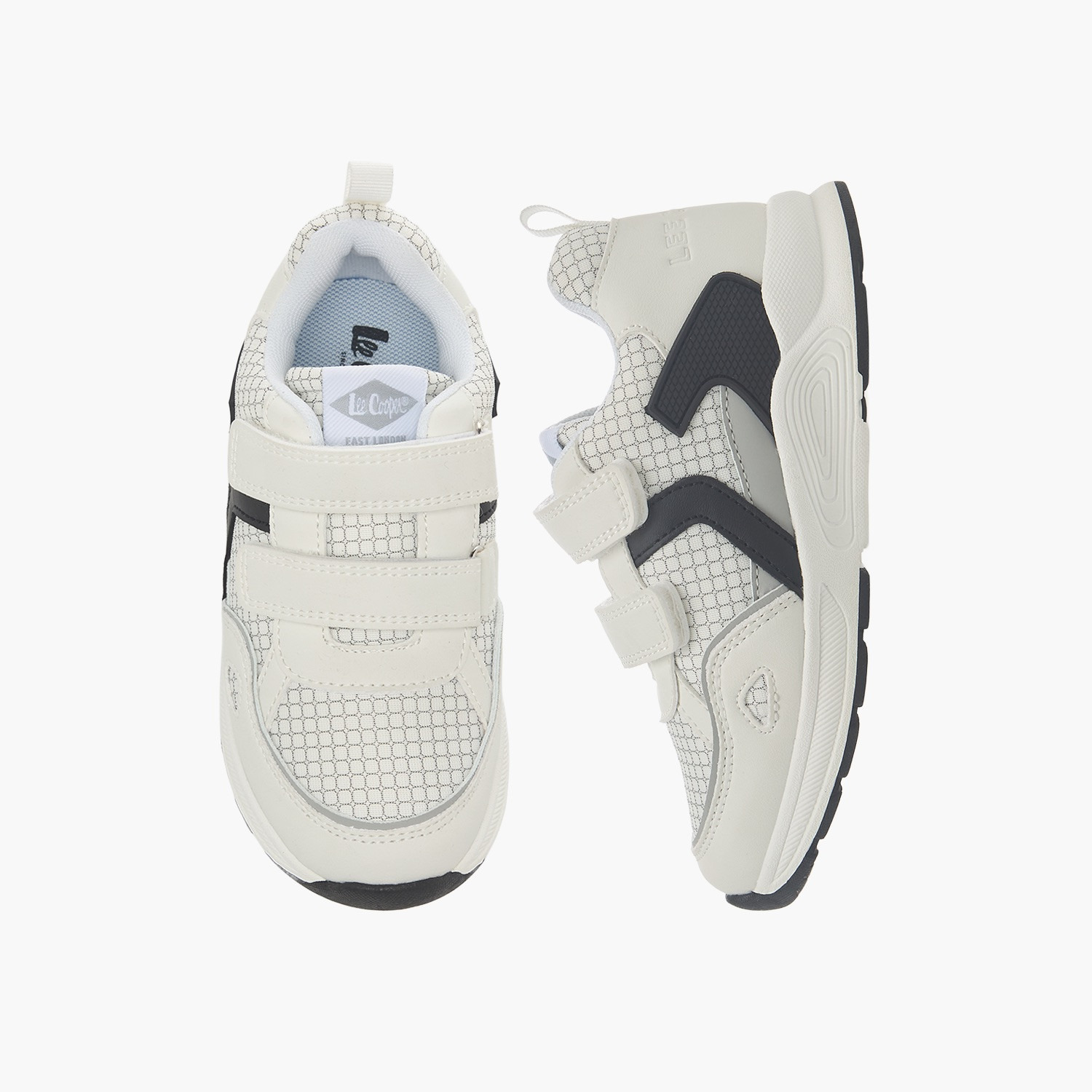 Juniors Textured Sneakers with Hook and Loop Closure-boys-shoes-sneakers-image-1