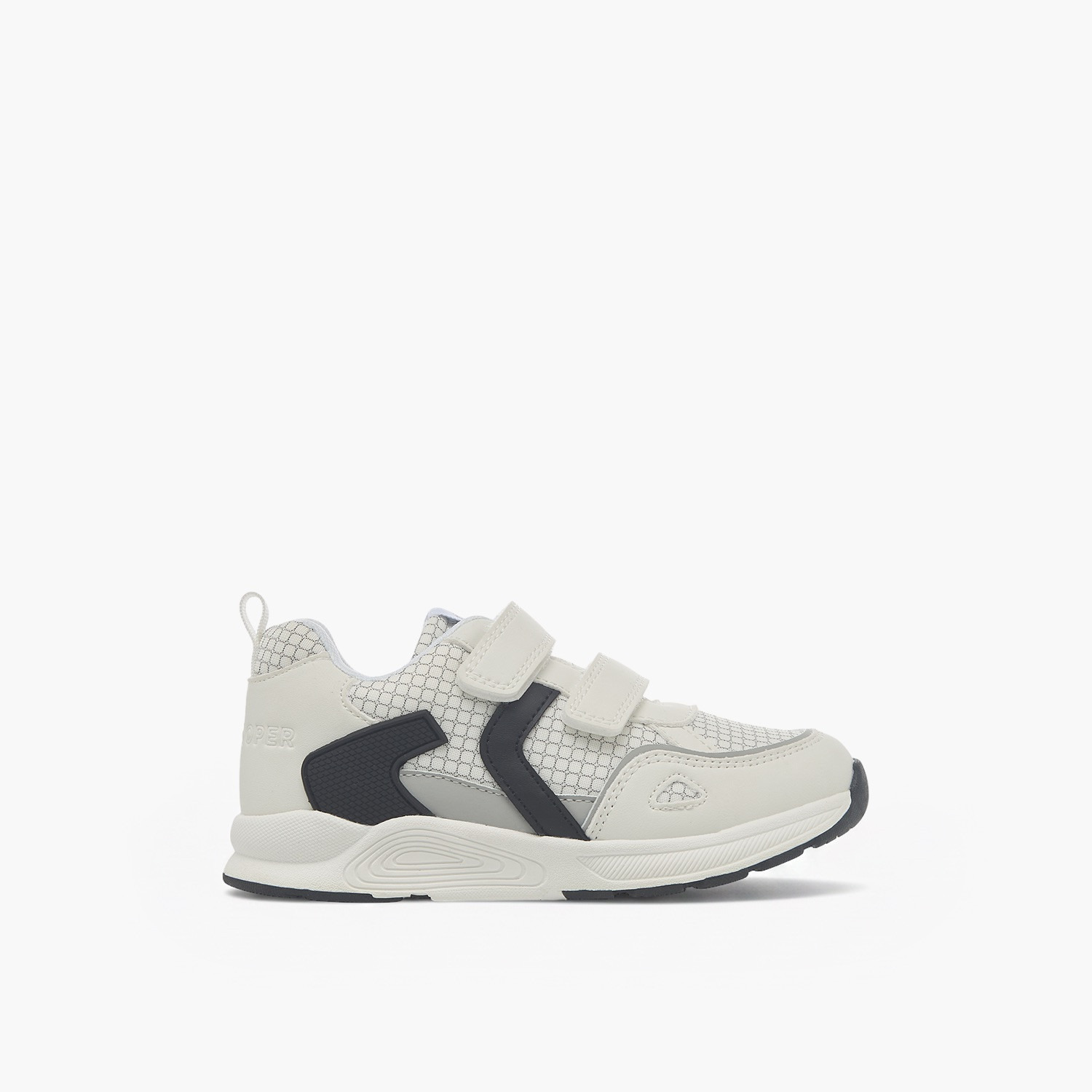 Juniors Textured Sneakers with Hook and Loop Closure-boys-shoes-sneakers-image-3