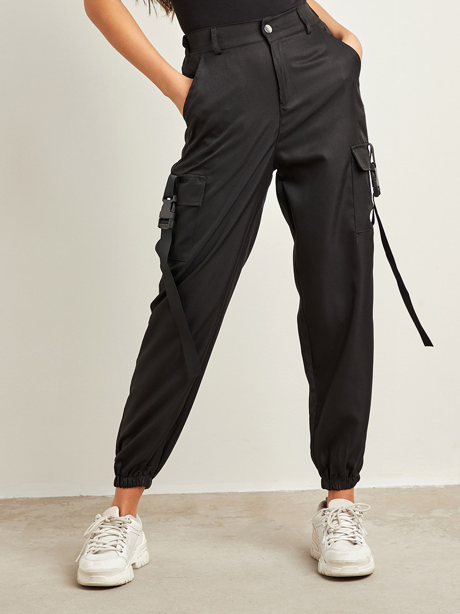 Styli Cargo Pocket Detail Relaxed Fit Utility Pants-women-clothing-trousers-image-1