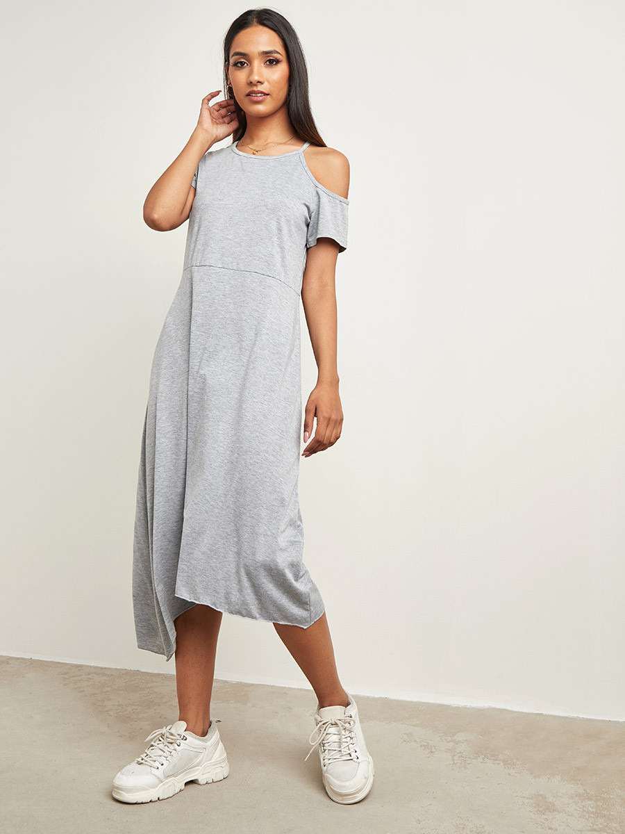 فستان ميدي بأكتاف مكشوفة من ستايلي-women-clothing-dresses-image-1