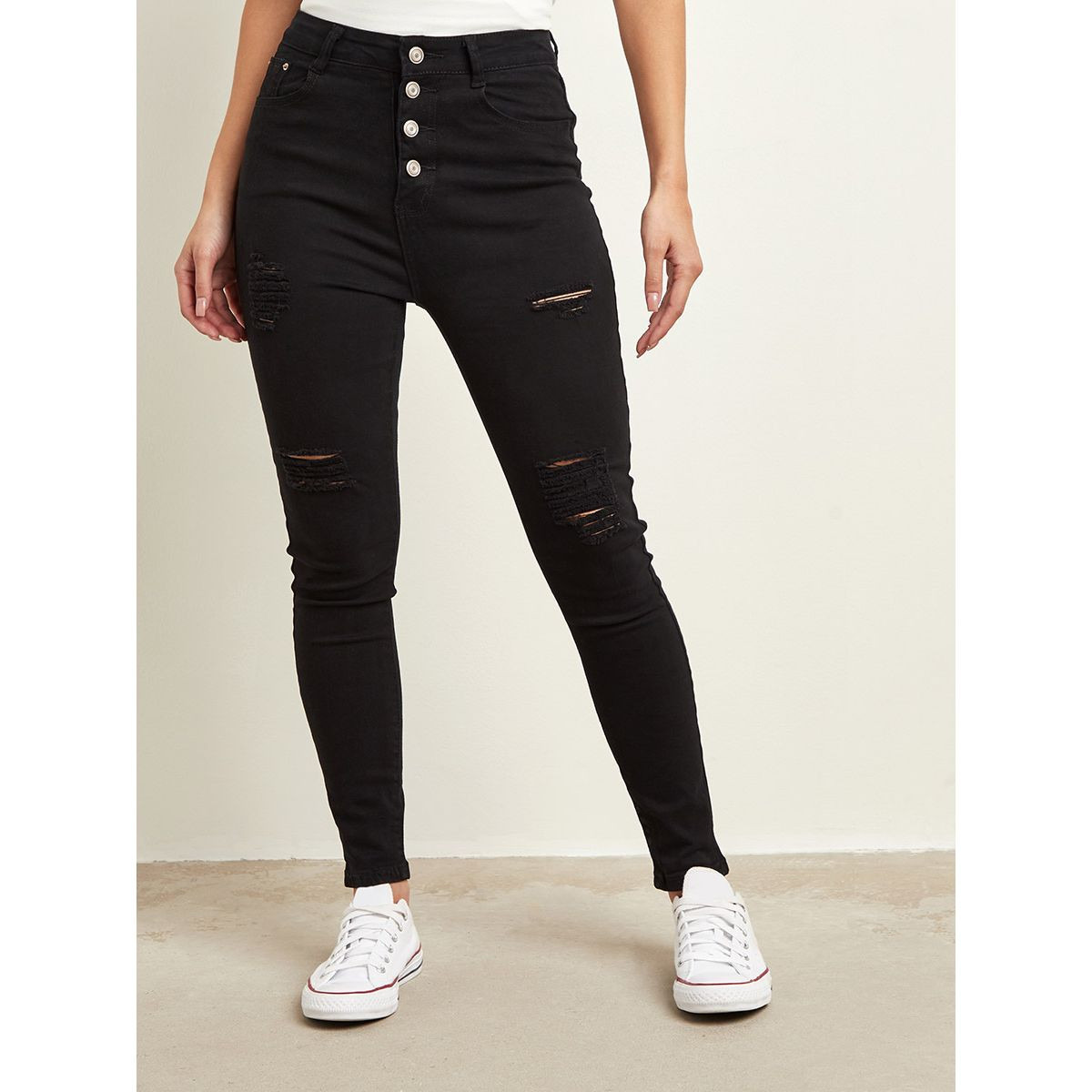 Styli Button-Up Distressed High Rise Skinny Jeans-women-clothing-bottoms-jeans-image-5