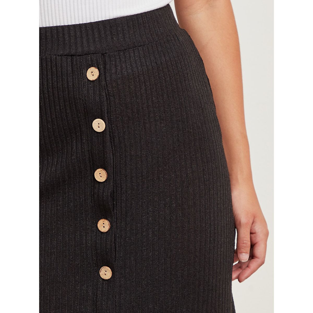 تنورة ميدي مضلعة بأزرار من ستايلي-women-clothing-bottoms-skirts-image-4