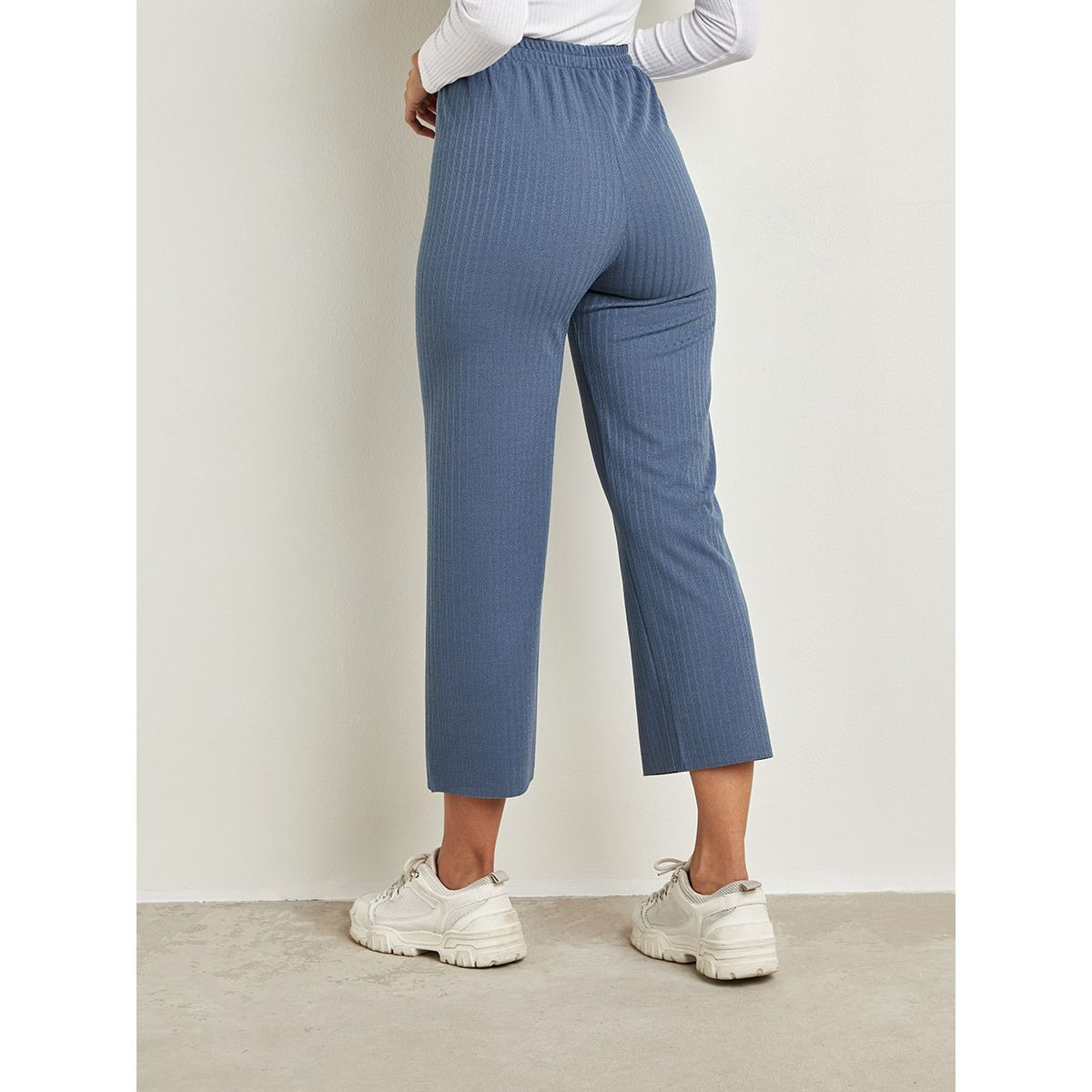 بنطلون بارز الملمس بأرجل واسعة من ستايلي-women-clothing-trousers-image-3