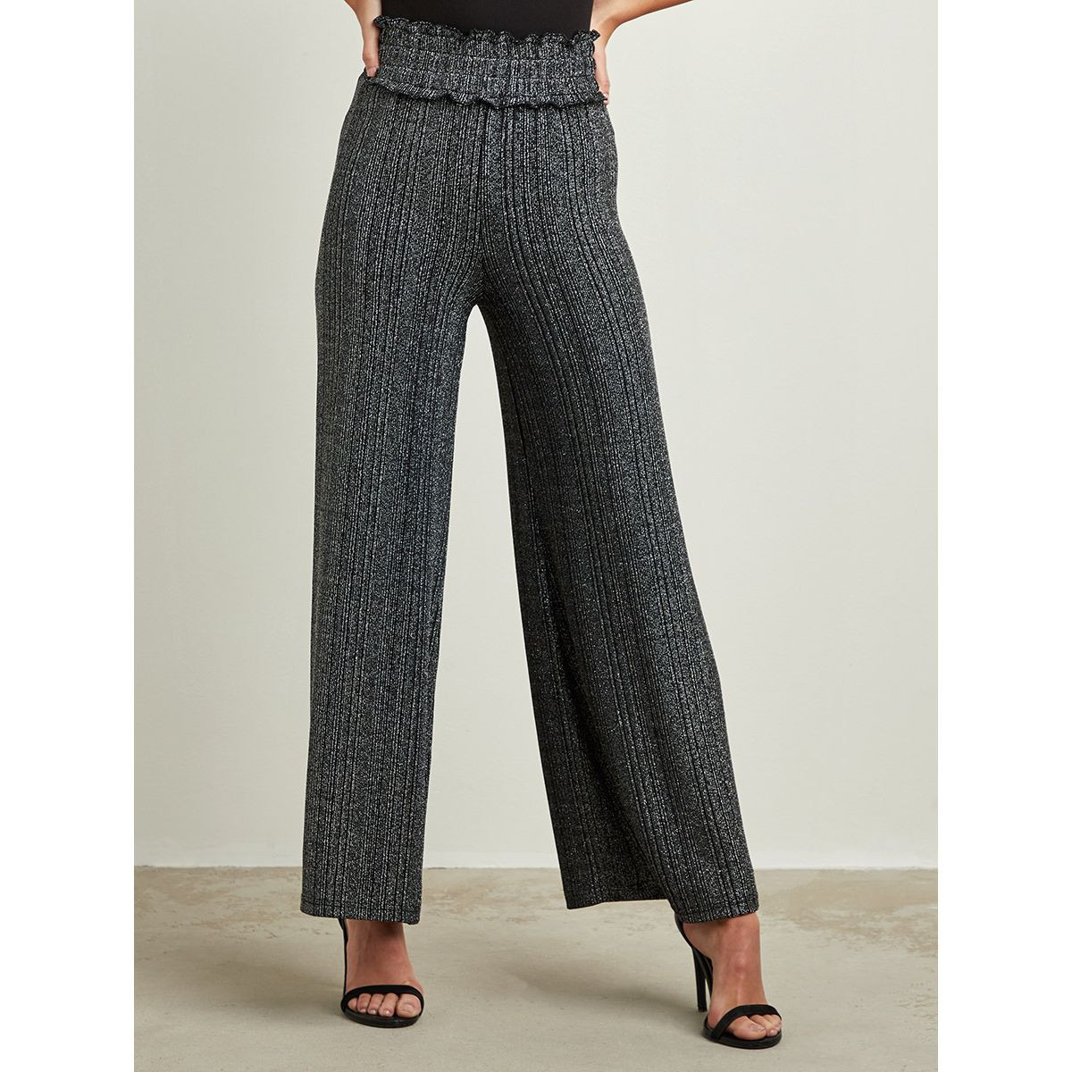 بنطلون مخمل لماع بأرجل واسعة من ستايلي-women-clothing-trousers-image-1