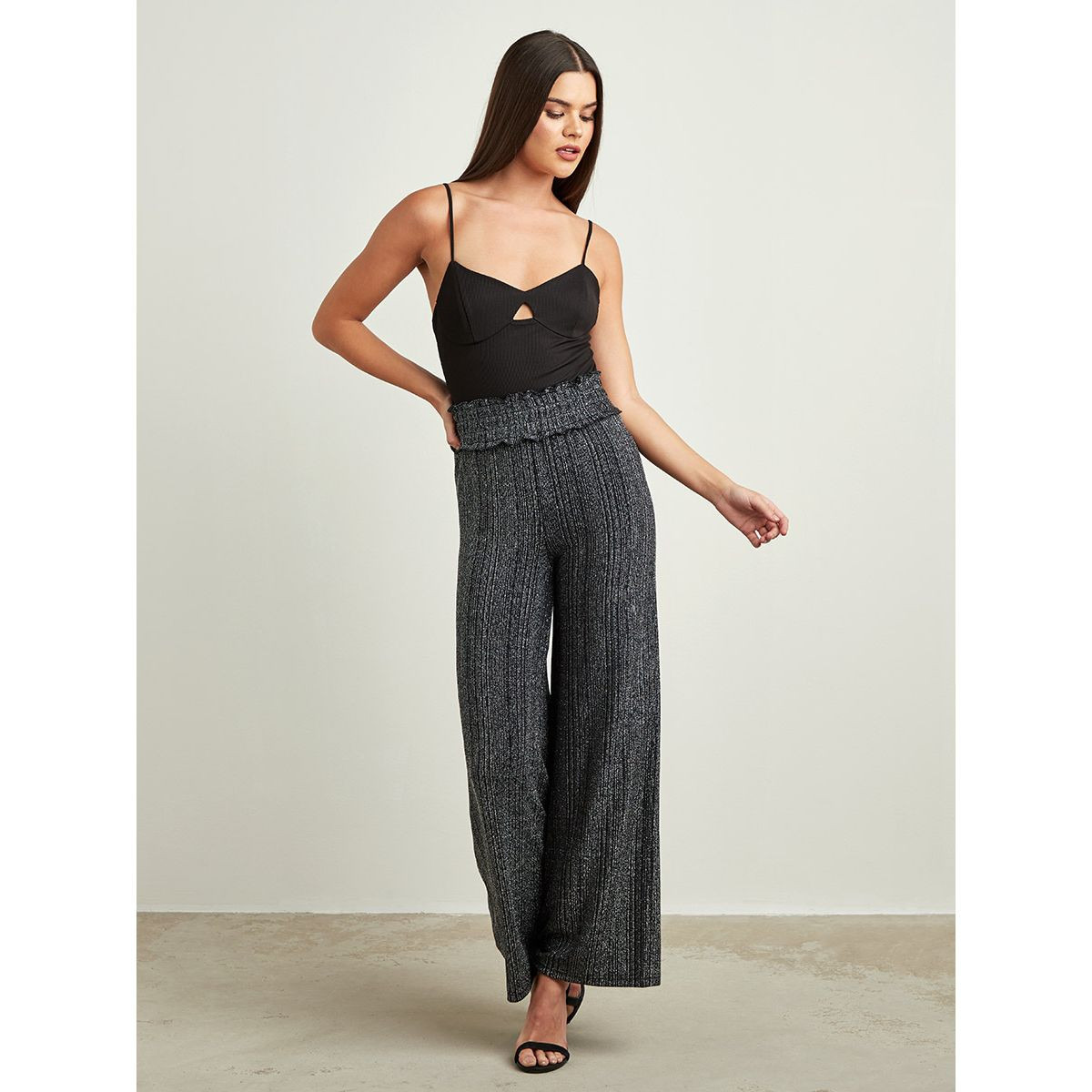 بنطلون مخمل لماع بأرجل واسعة من ستايلي-women-clothing-trousers-image-2