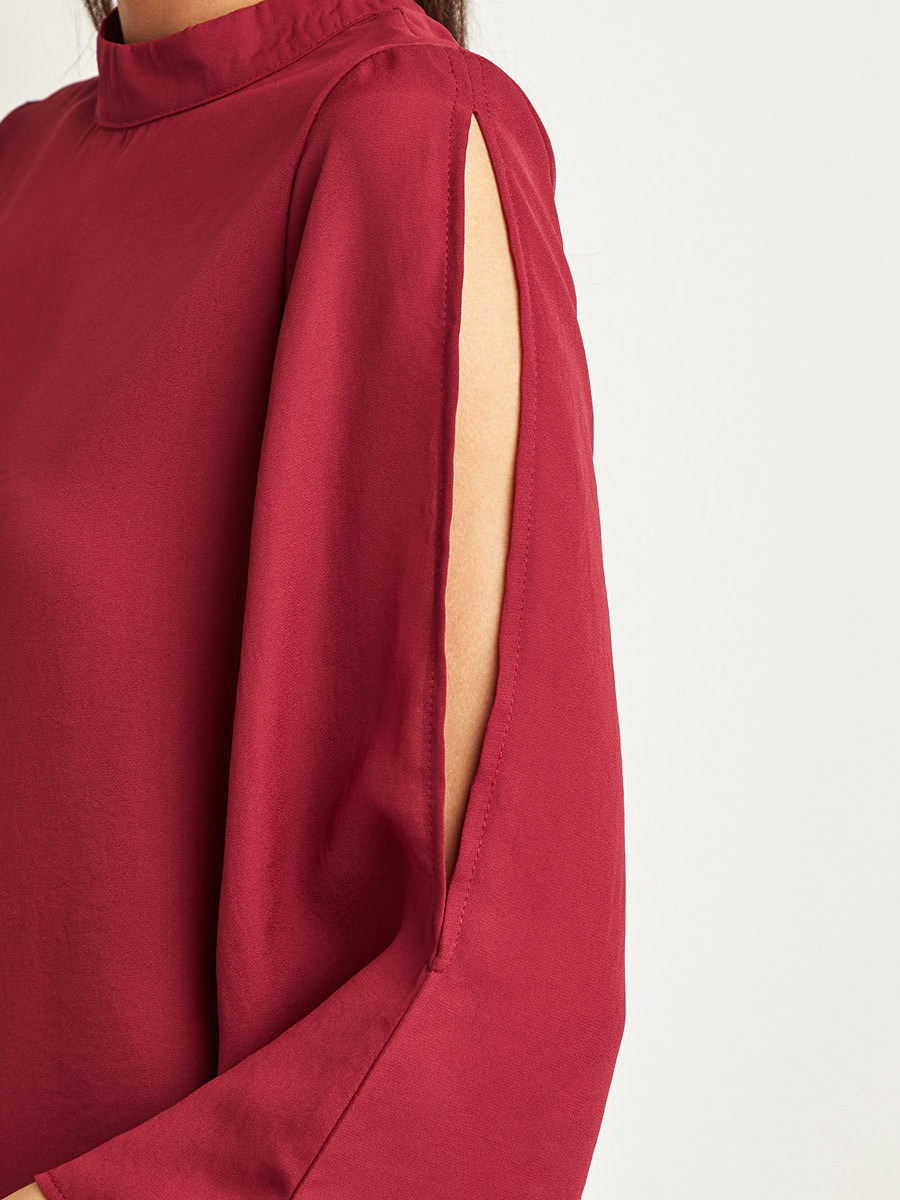 بلوزة سادة بأكمام مفتوحة من ستايلي-women-clothing-shirtsandblouses-blouses-image-4