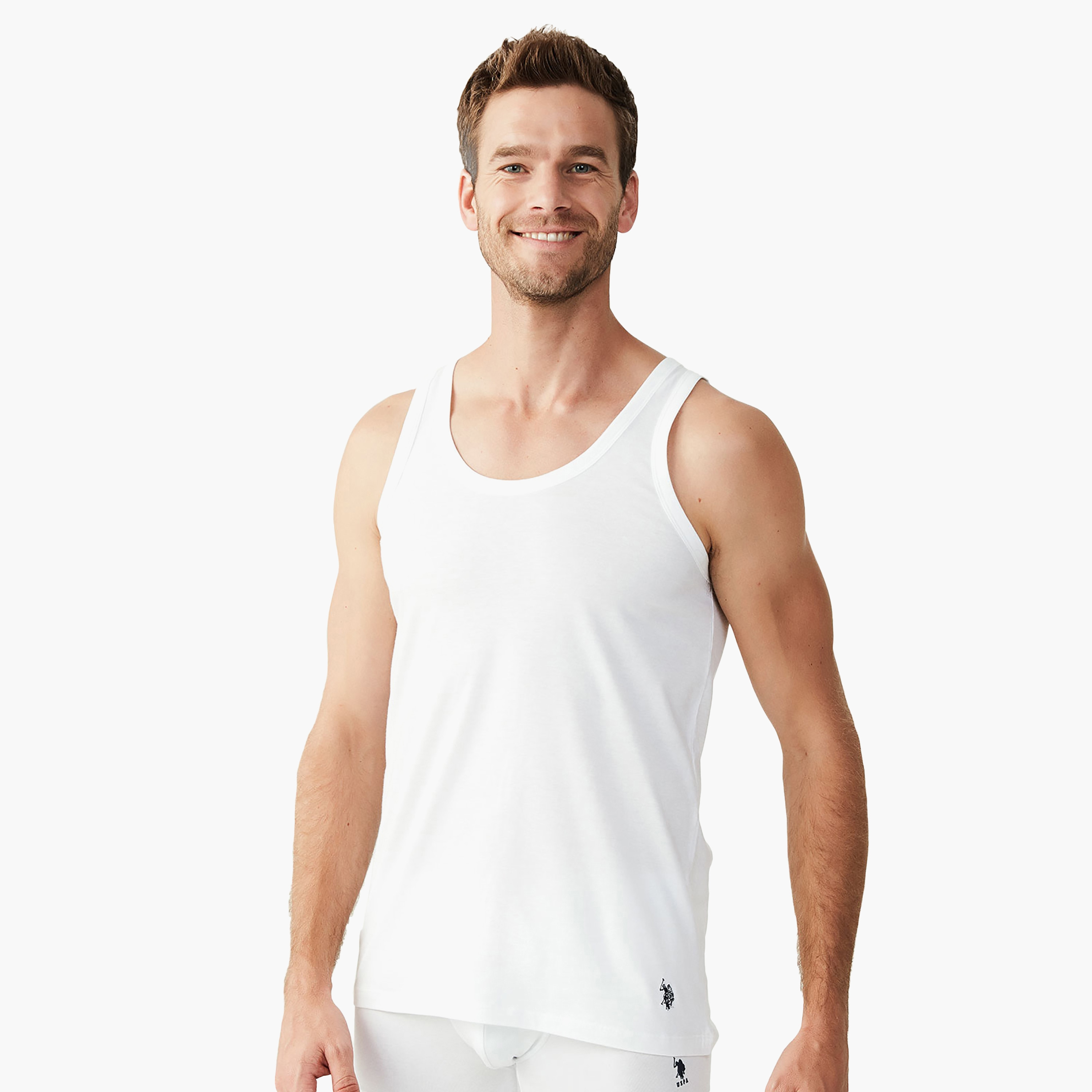 U.S. Polo Assn. Plain Scoop Neck Men's Vest-men-clothing-innerwear-vests-image-1