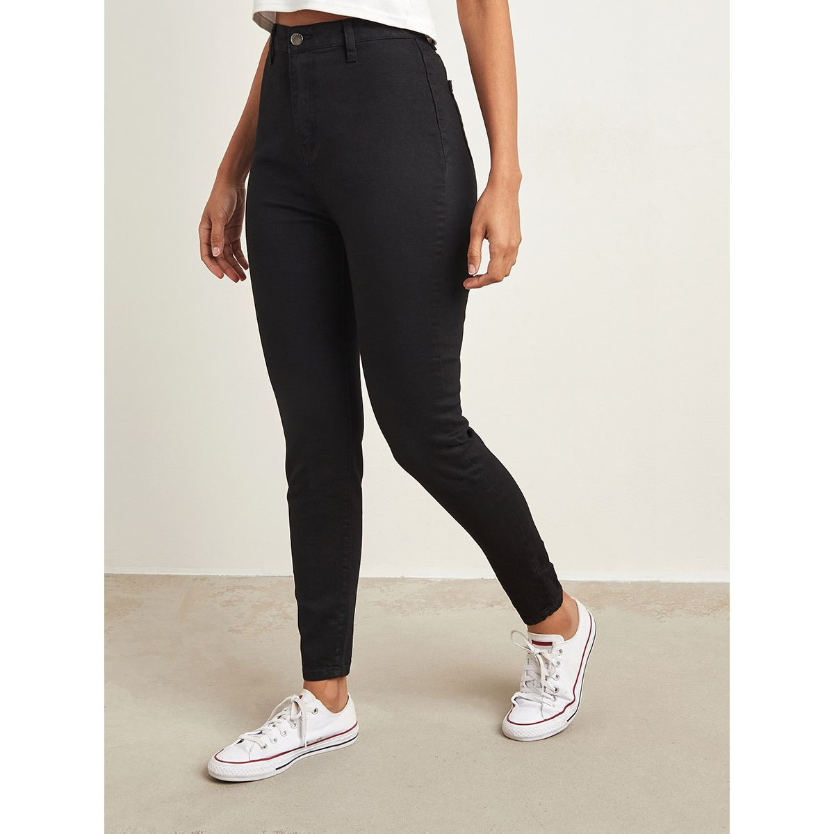 بنطلون جينز خصر عالي بقصة ضيقة من ستايلي-women-clothing-bottoms-jeans-image-1