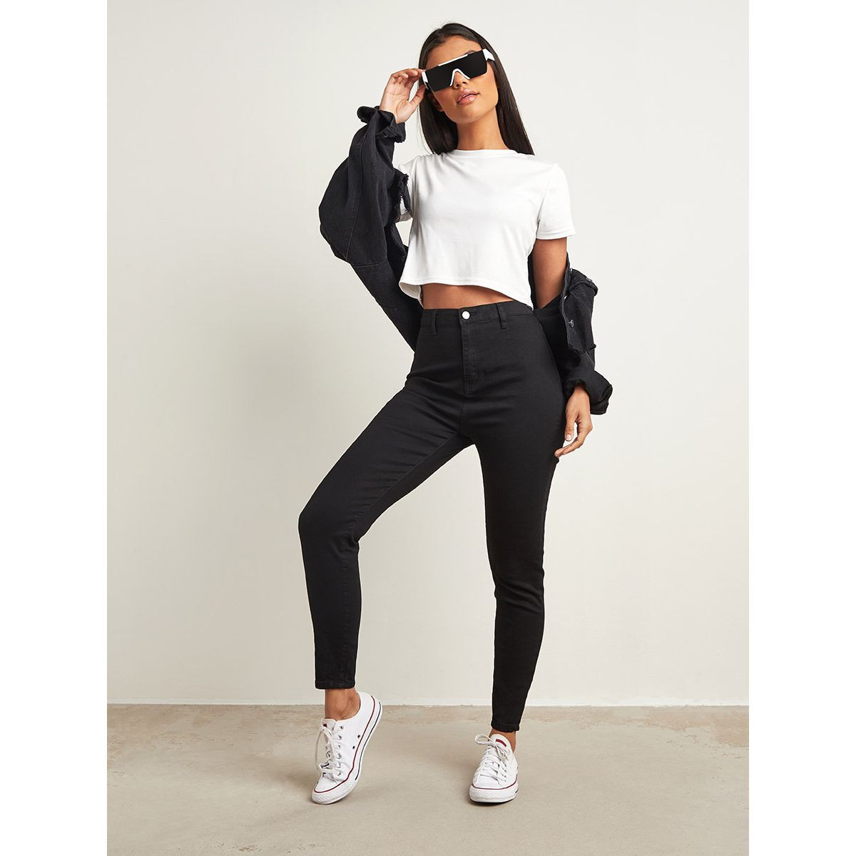 بنطلون جينز خصر عالي بقصة ضيقة من ستايلي-women-clothing-bottoms-jeans-image-2