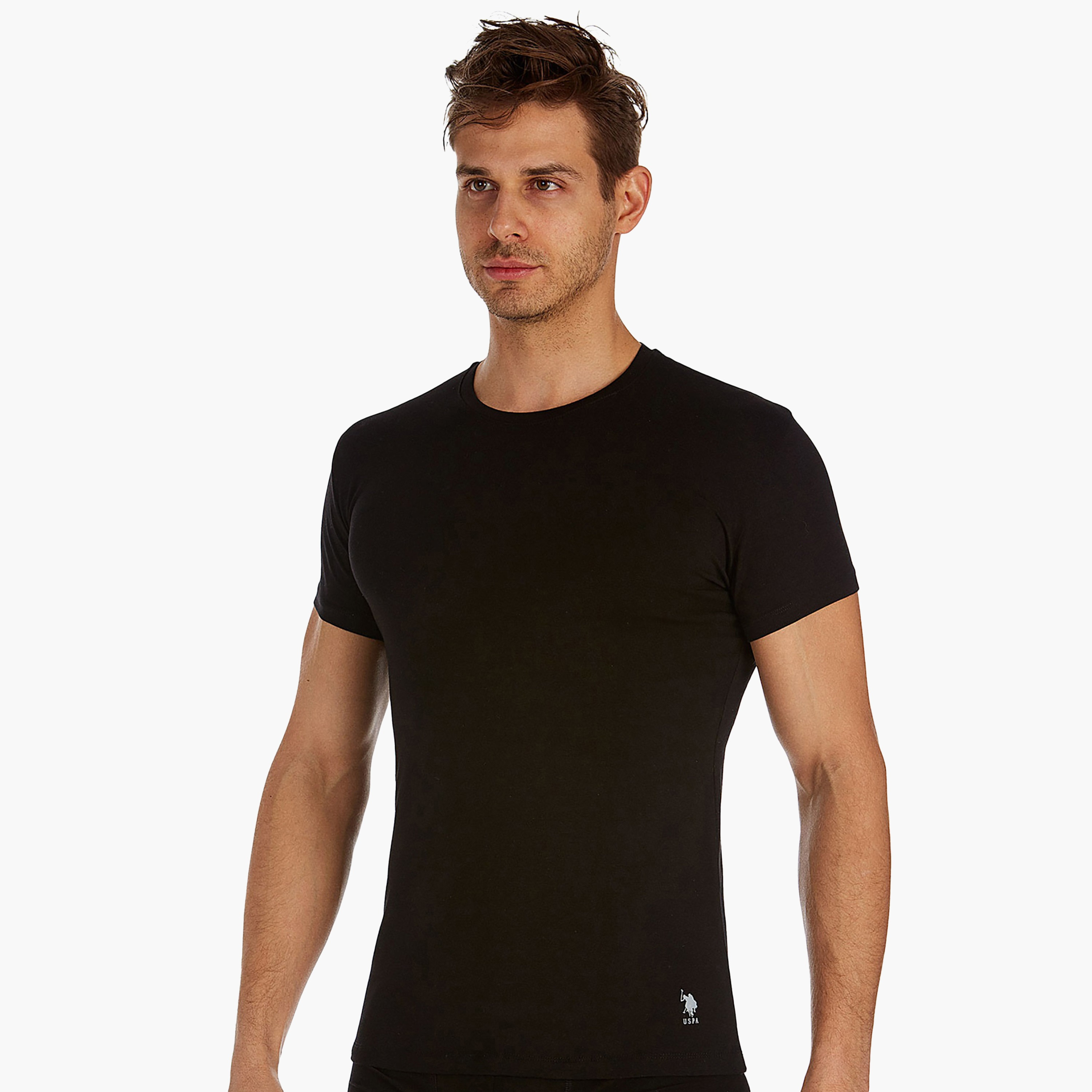 U.S. Polo Assn. Plain Crew Neck Short Sleeves Men's T-Shirt-men-clothing-tshirtsandpolos-tshirts-image-1