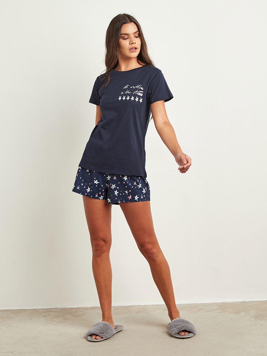 مجموعة من تيشيرت وشورت مطبوع من ستايلي-women-clothing-nightwear-pyjamas-longsets-image-2