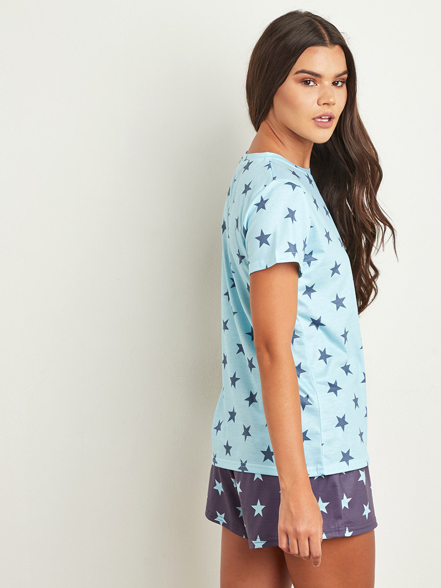 مجموعة من تيشيرت وشورت مطبوع من ستايلي-women-clothing-nightwear-pyjamas-longsets-image-3
