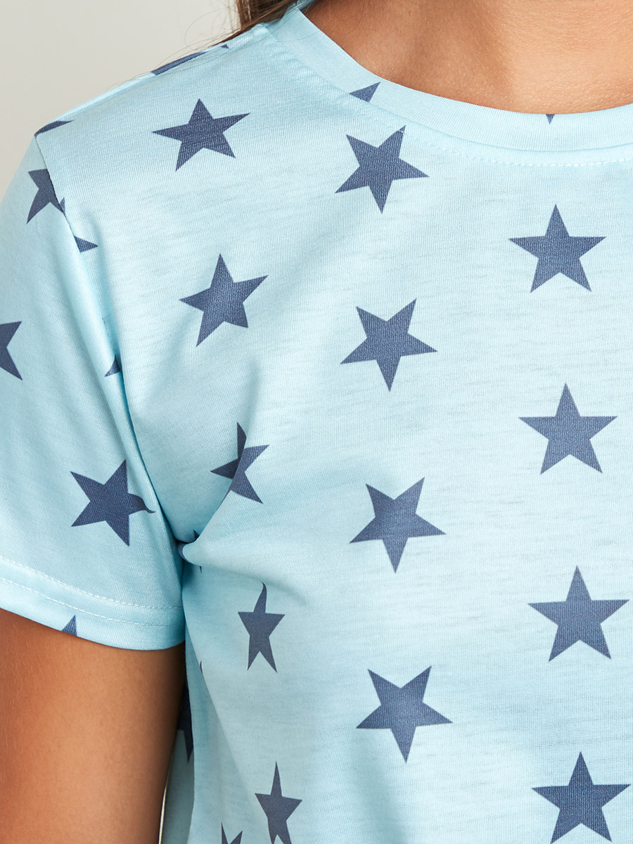 مجموعة من تيشيرت وشورت مطبوع من ستايلي-women-clothing-nightwear-pyjamas-longsets-image-5