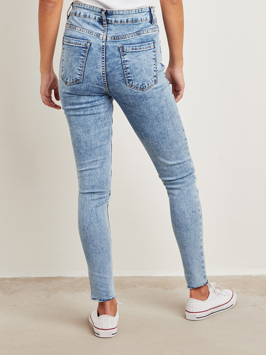 Raw Hem Detail Mid Rise Skinny Jeans-women-clothing-bottoms-jeans-image-4