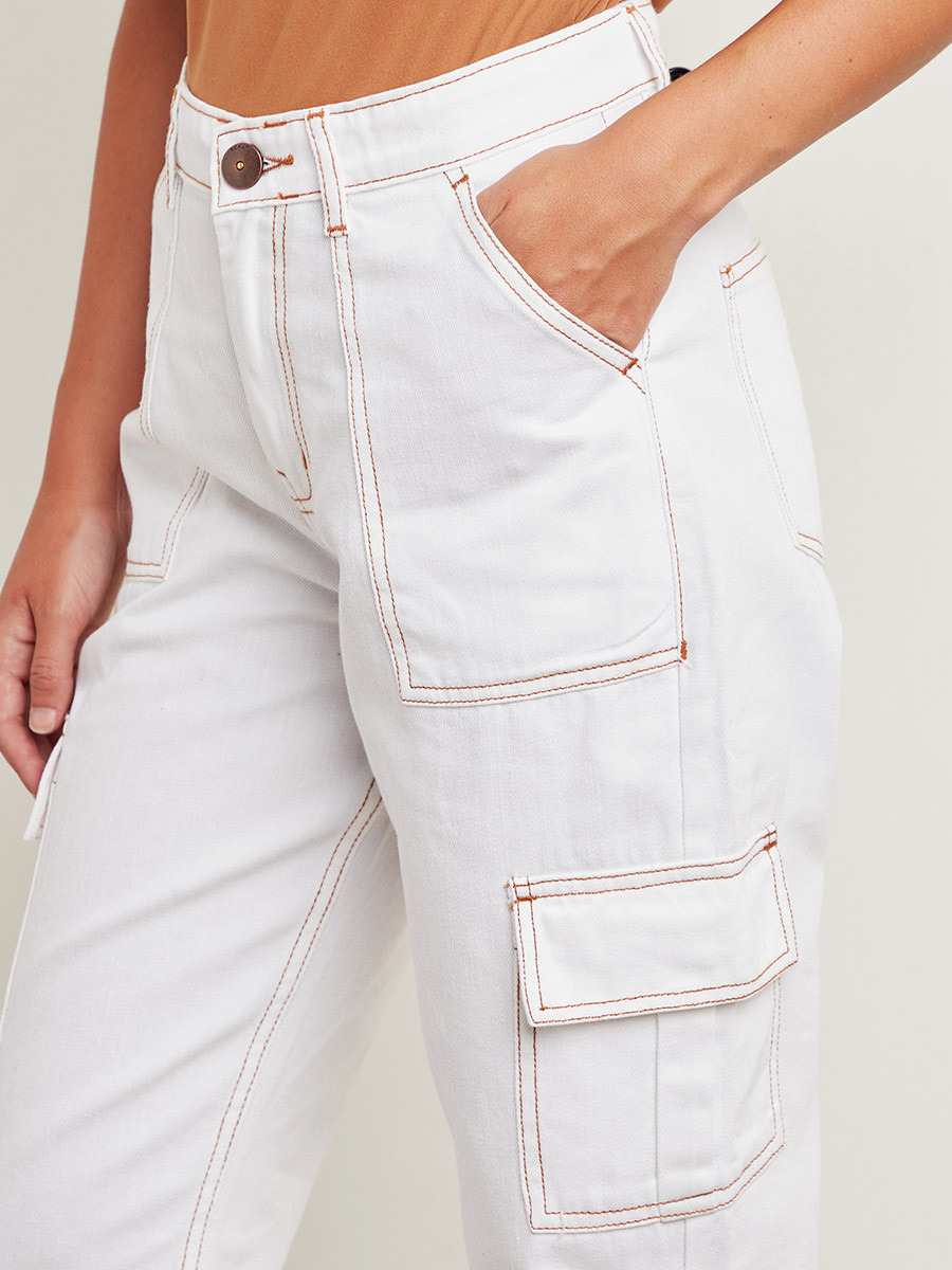 Contrast Stitch Detail Utility Mom Jeans with Cargo Pockets-women-clothing-bottoms-jeans-image-3