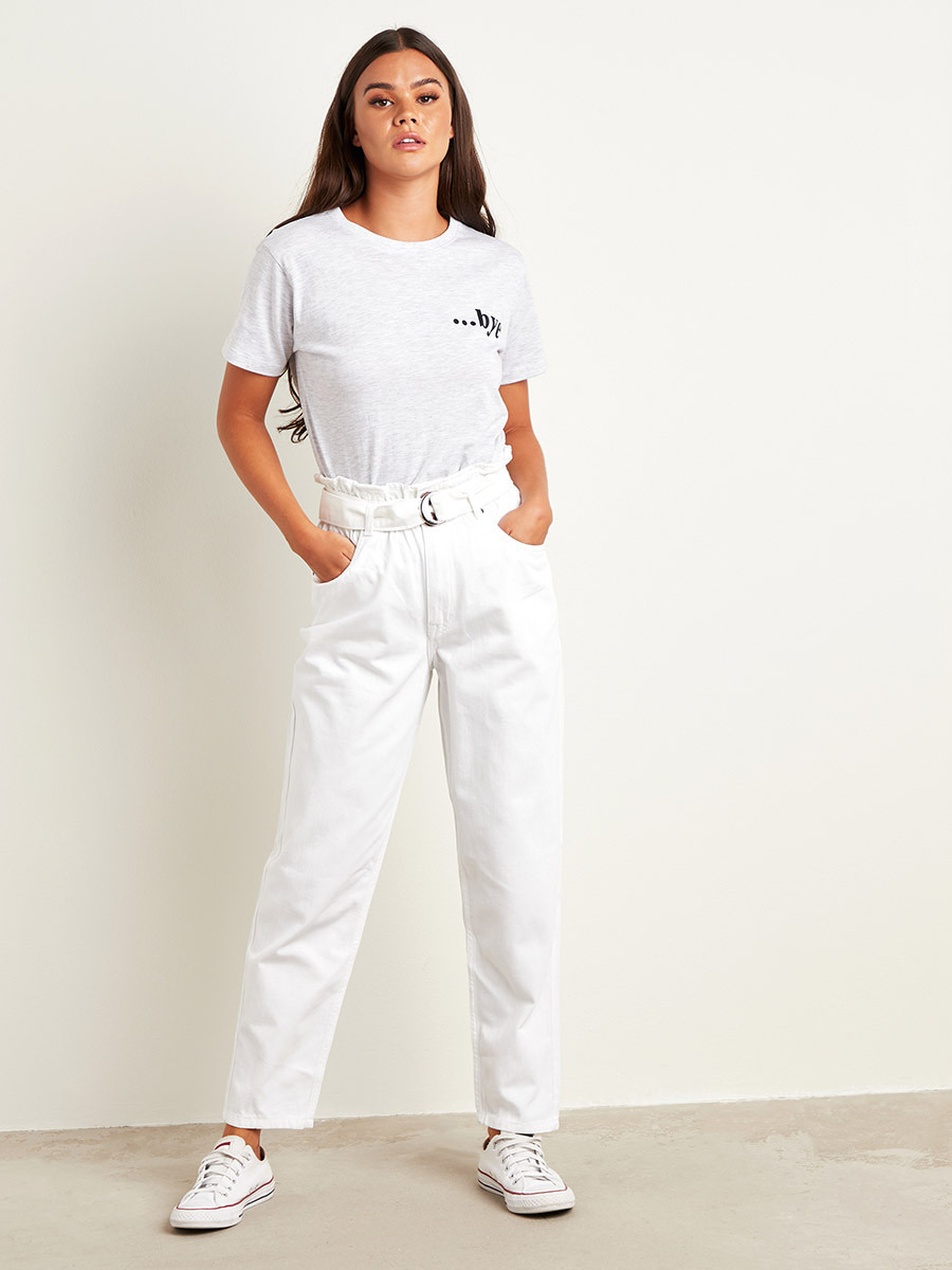 Elasticated Paperbag Waist Belted Mom Jeans-women-clothing-bottoms-jeans-image-2