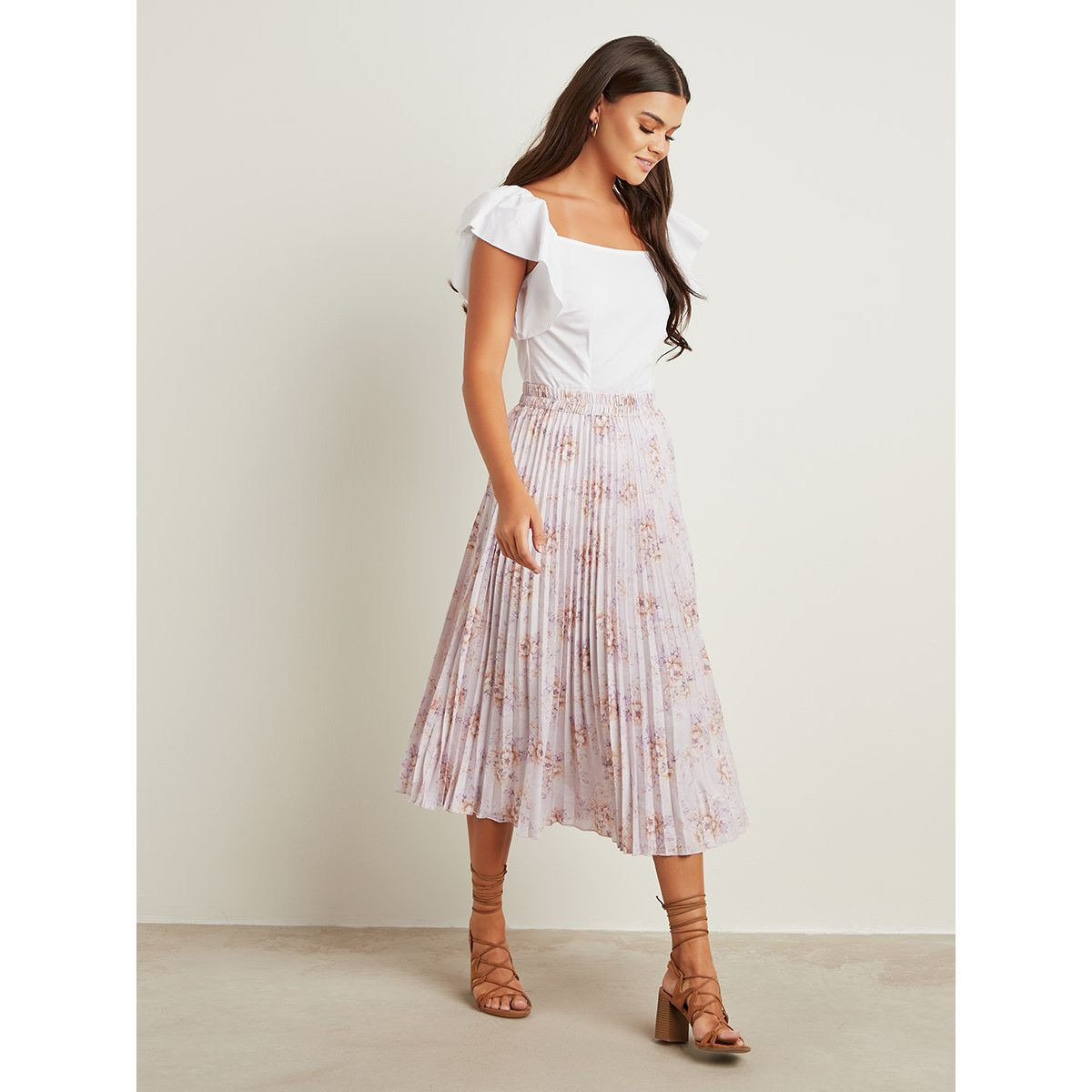 تنورة ميدي مطبوعة بكسرات-women-clothing-skirts-image-2